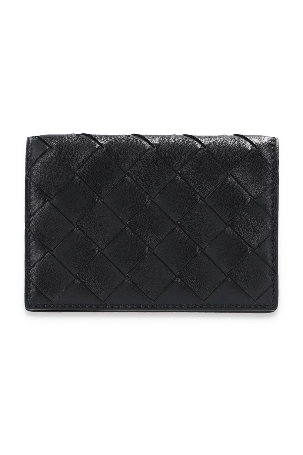 Rectangular Card Wallet in Smooth Black Calfskin