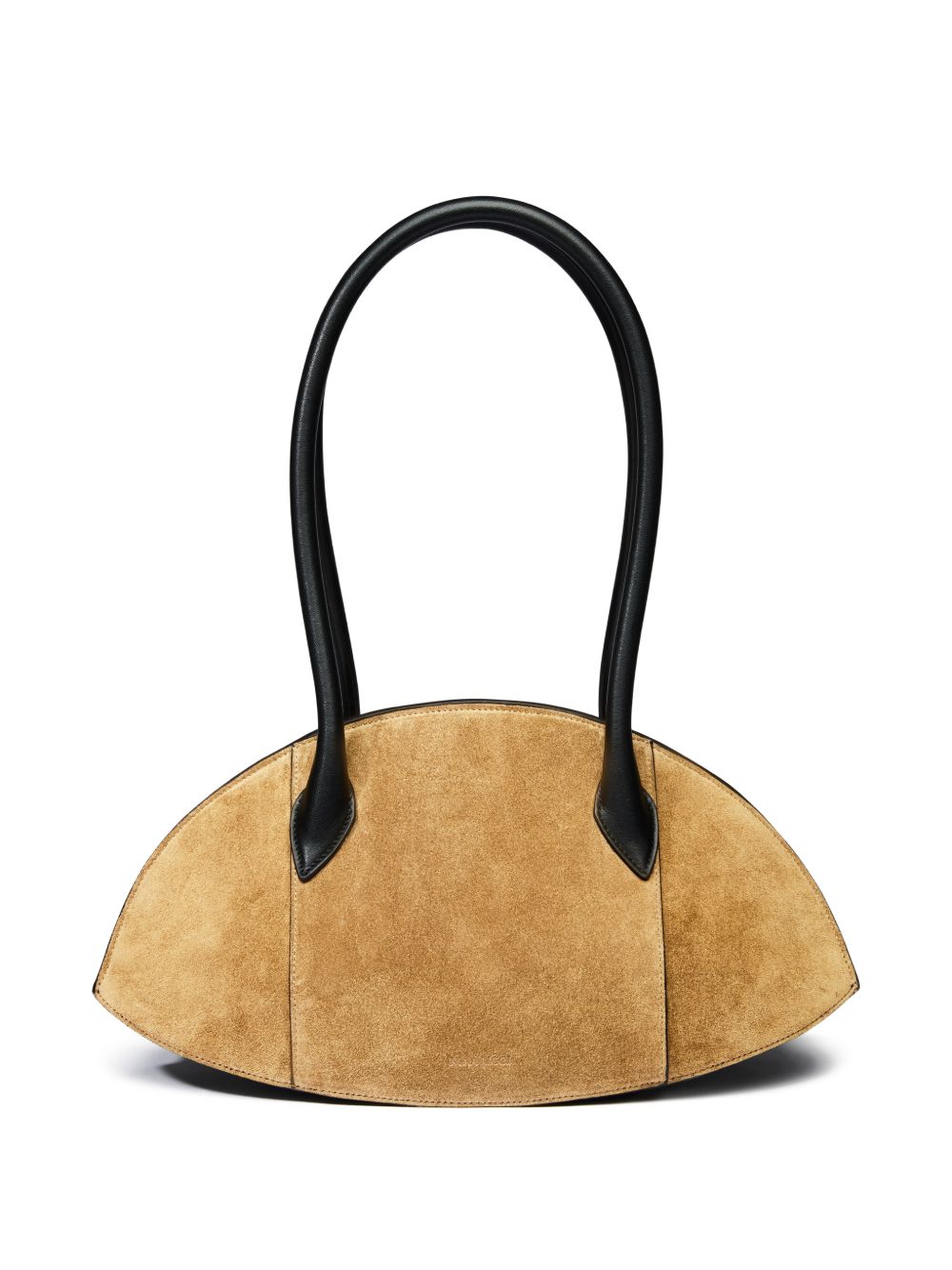 Elongated Oval Brown Bag With Structured Silhouette