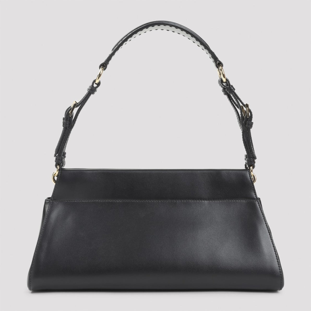 Rectangular Black Calf Leather Handbag