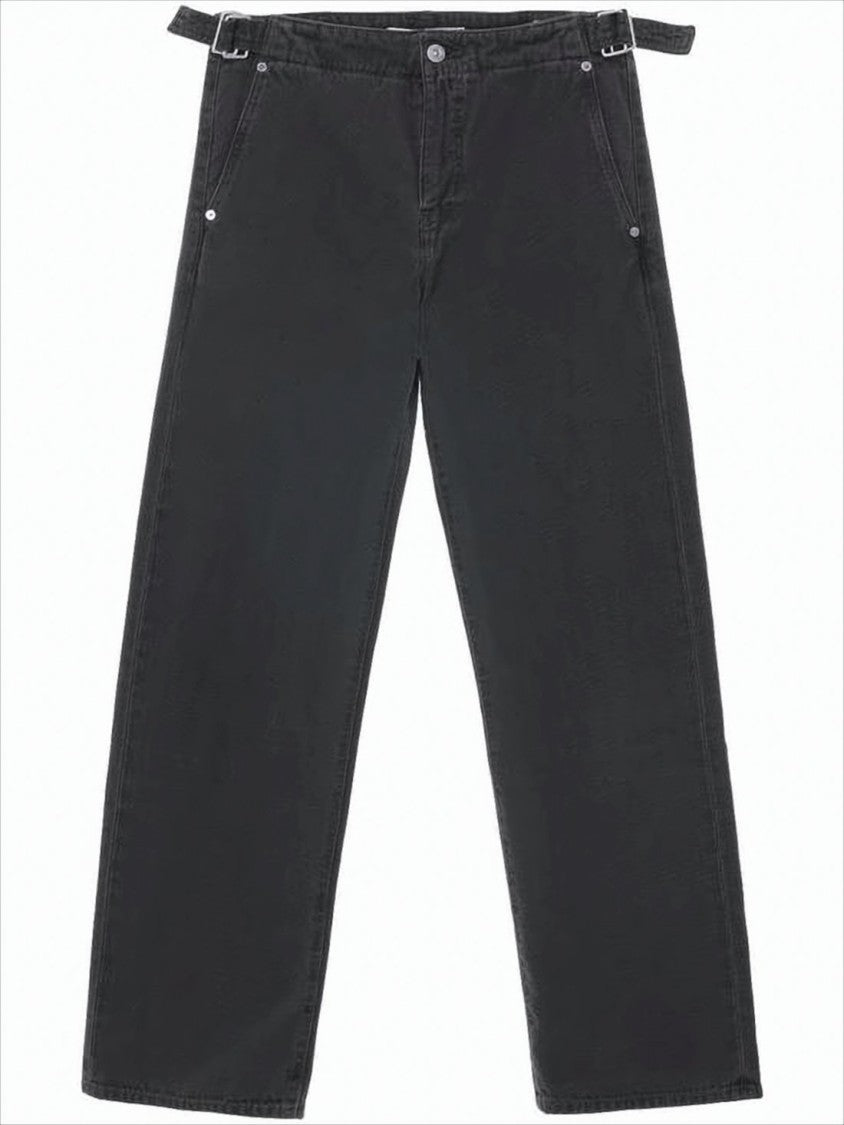 Relaxed-Fit Black Denim Pants with Classic Five-Pocket Style