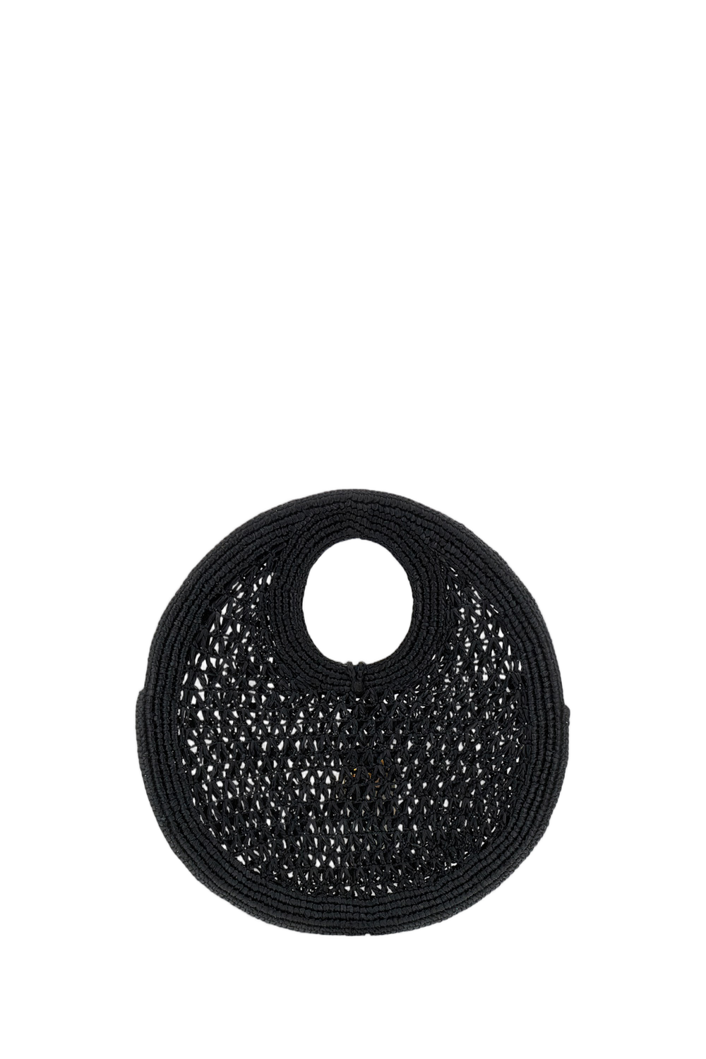 Black Le Petit Rond Spiaggia Raffia Bag
