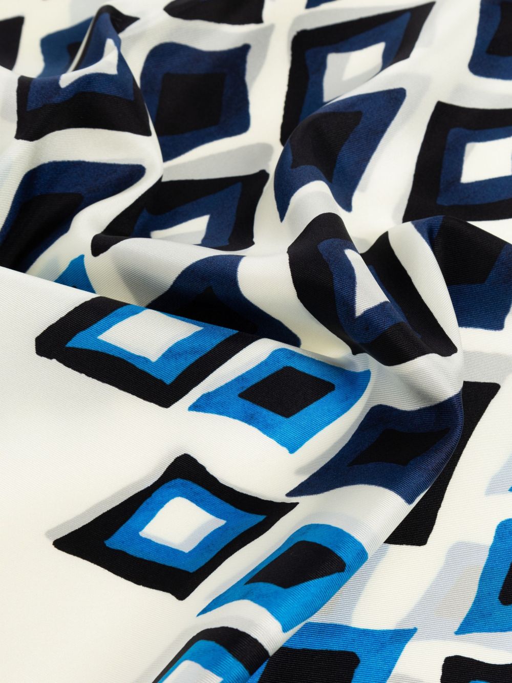 Silk Scarf with Geometric Diamond Pattern