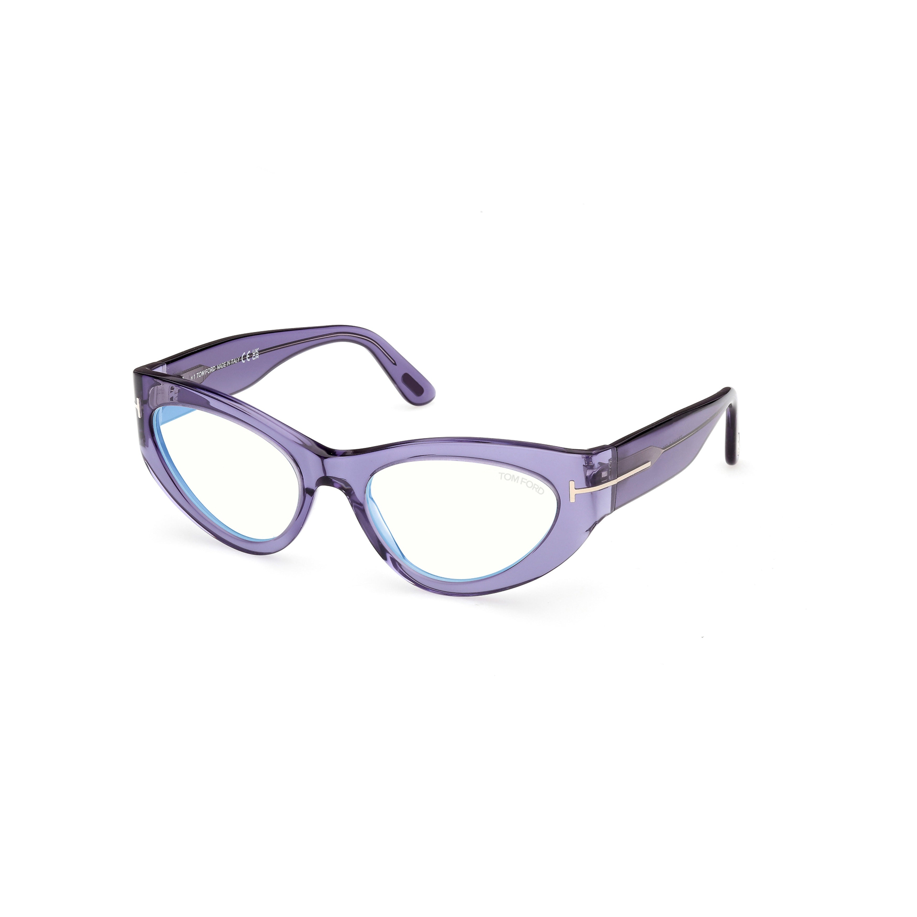 Ft6134-B Translucent Purple Cat-Eye Sunglasses