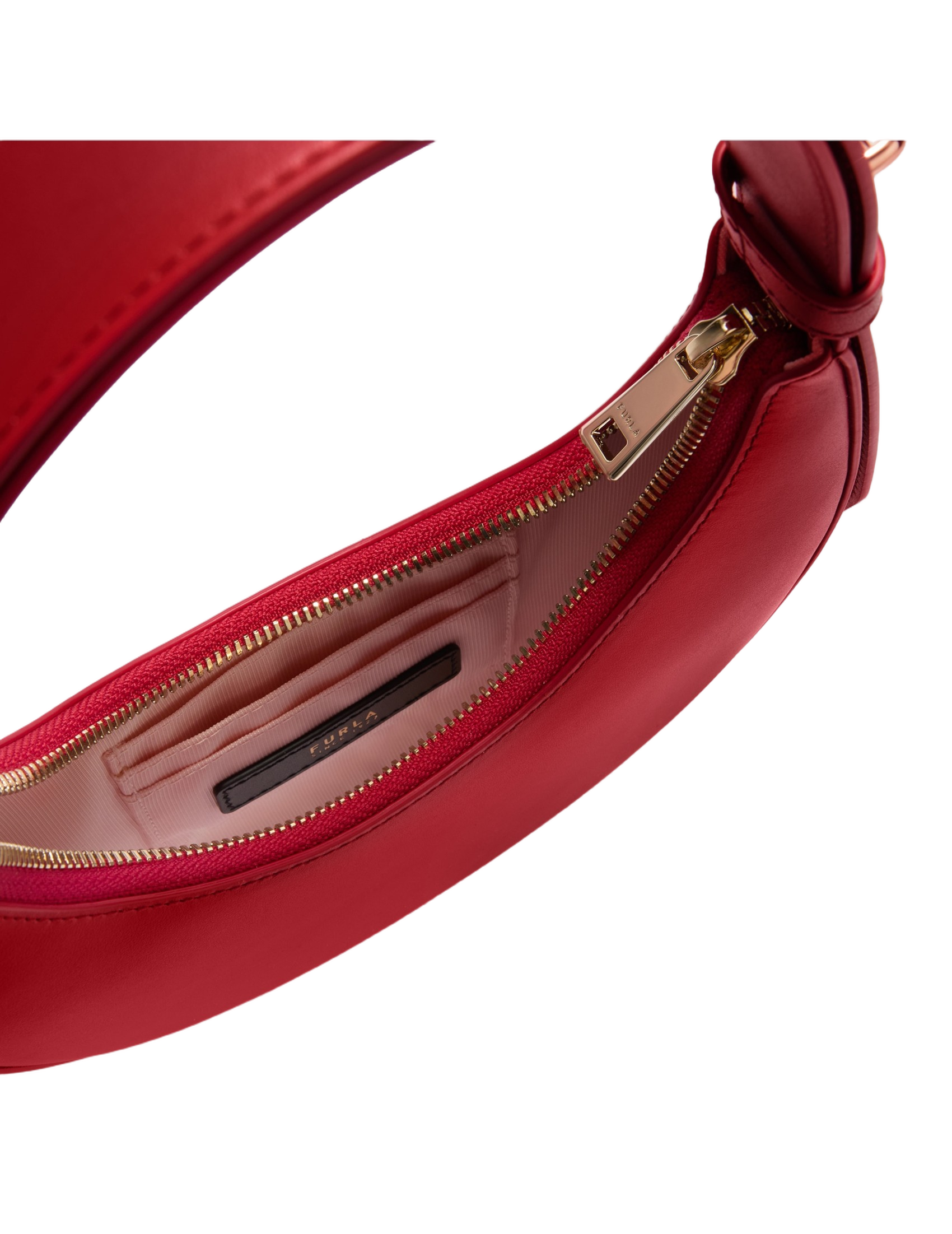 Delizia Mini Leather Hobo Bag, Red