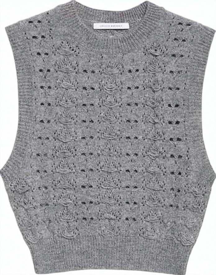 Textured Knit Sleeveless Vest