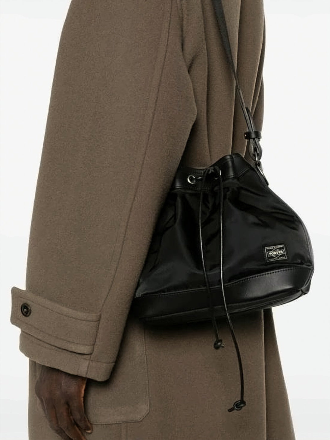 Drawstring Black Tote Bag