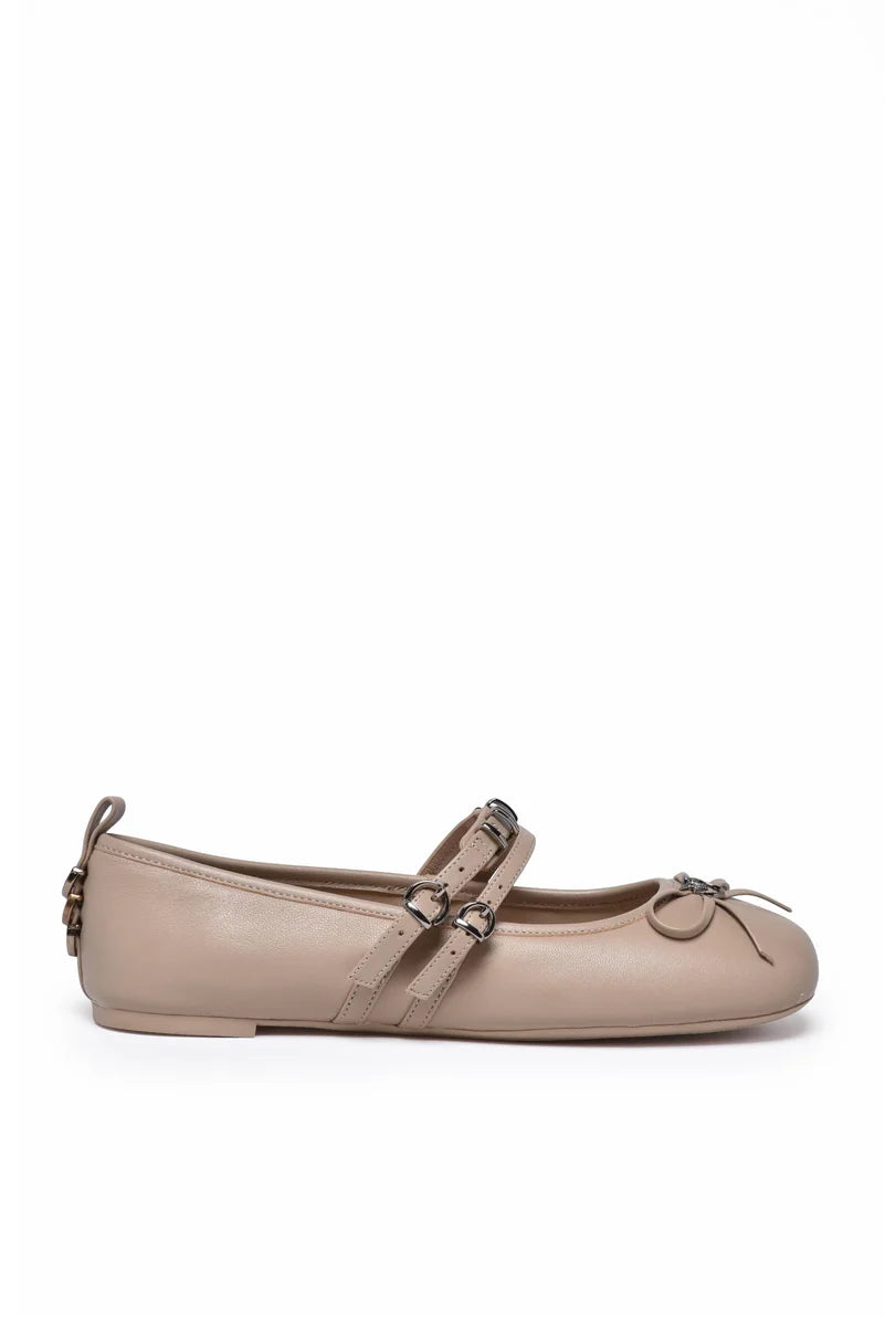 Leather Ballerinas - Beige