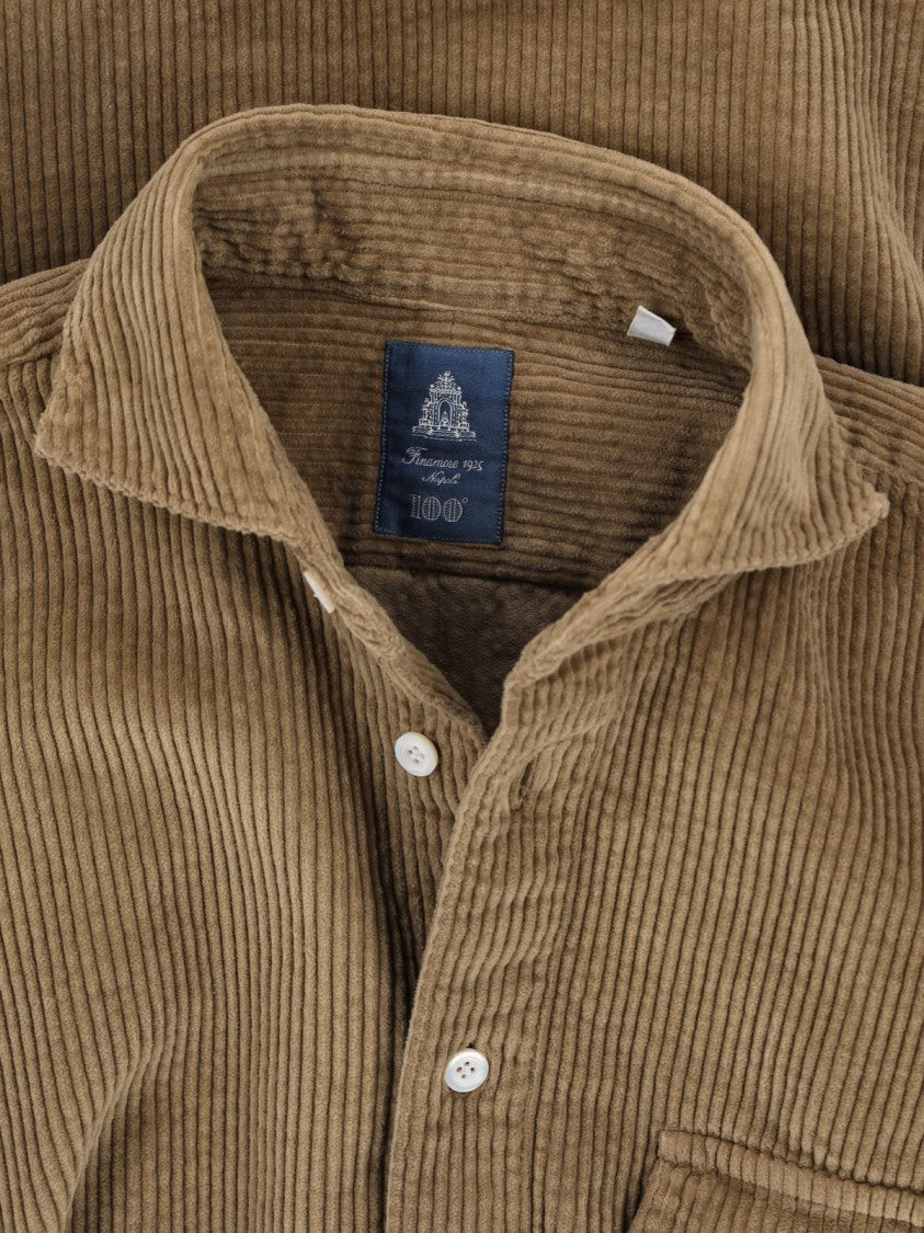 Classic Brown Button-Down Shirt With Traditional Collar