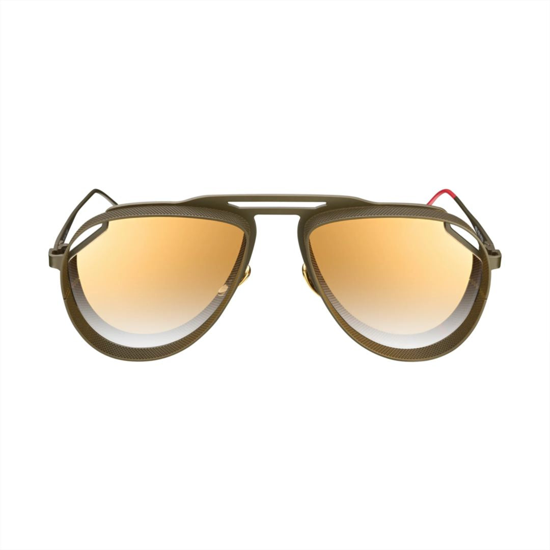 T-6 Aviator-Inspired Sunglasses with Textured Frame and Gradient Lenses