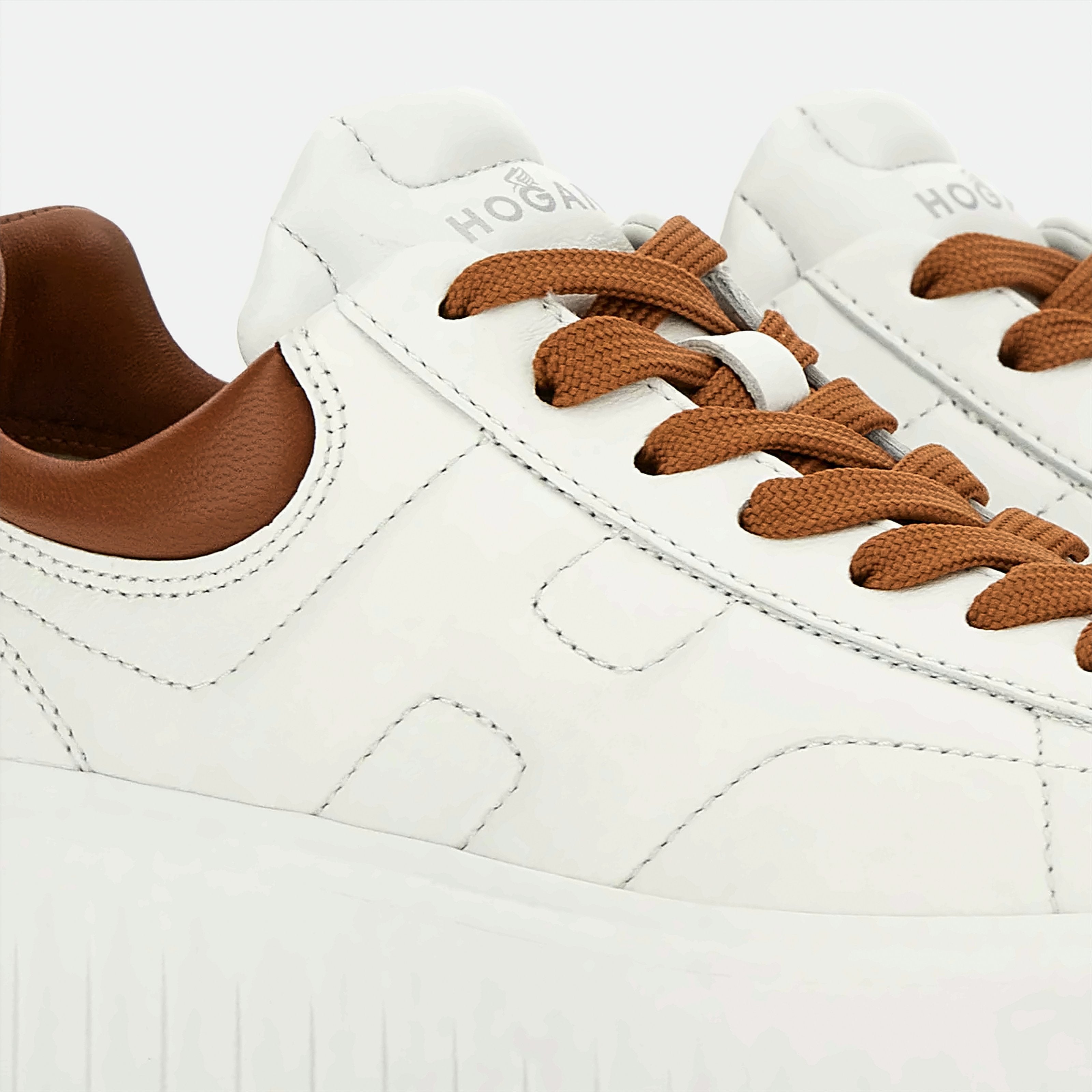Elegant White Leather Sneakers