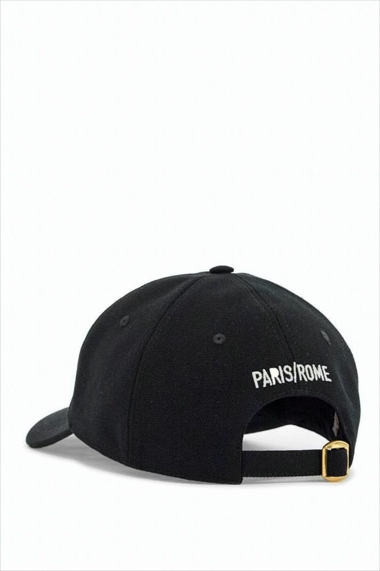 Cotton Baseball Cap with Embroidered Text