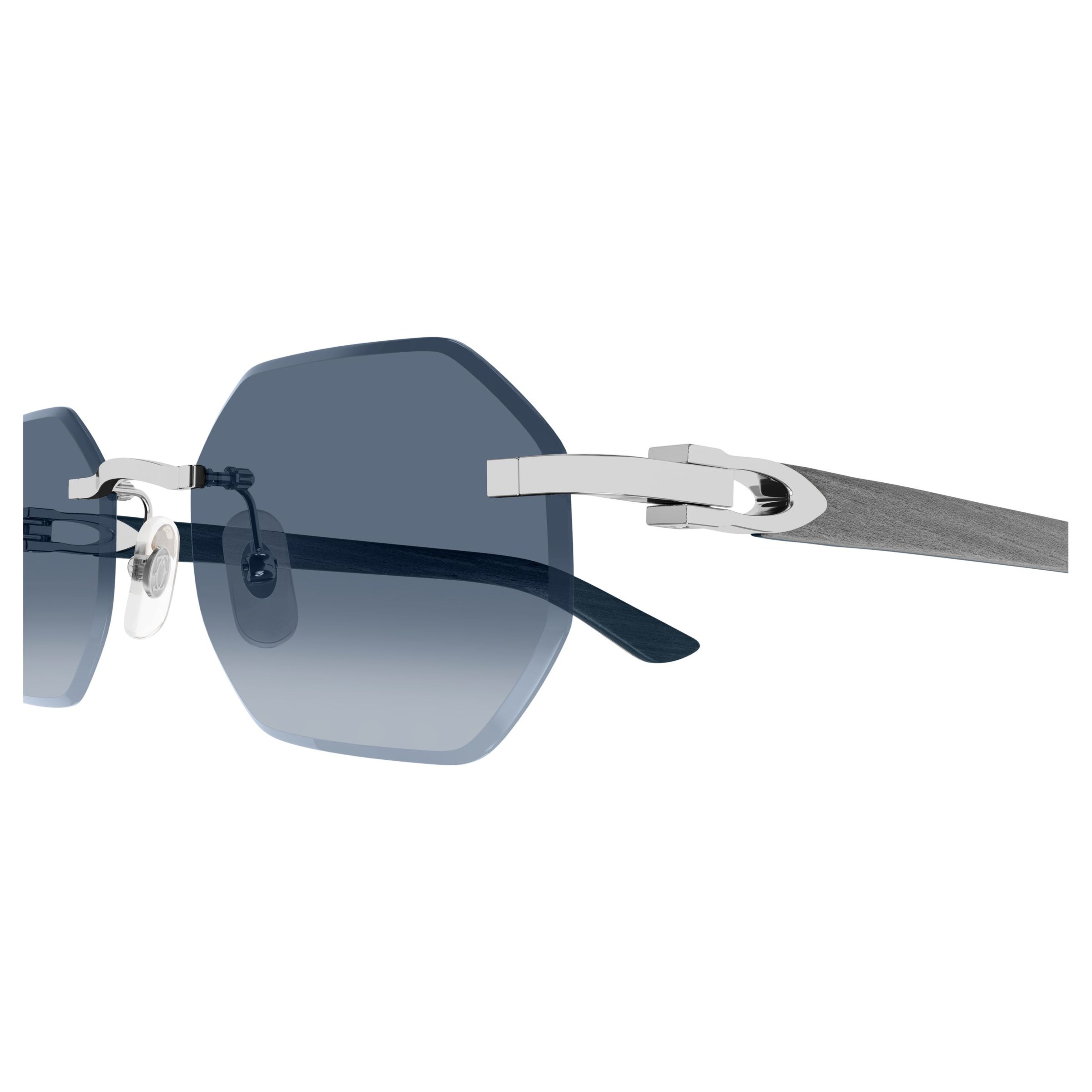 Rimless Octagonal Sunglasses With Gradient Lenses