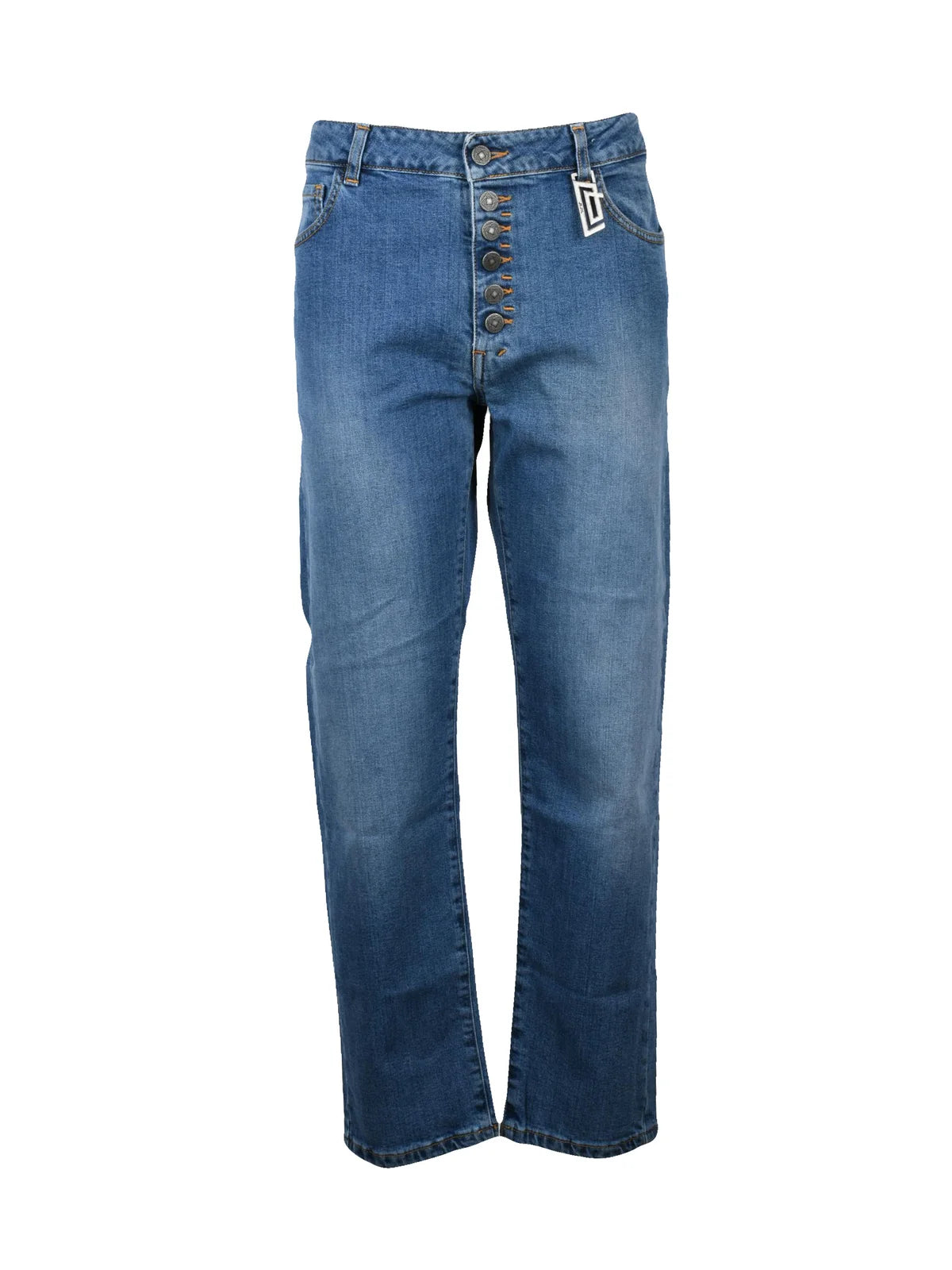 Blue Cotton Elastane Stretch Jeans