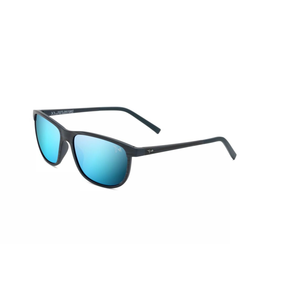 Lele Kawa Rectangular Frame Sunglasses with Mirrored Blue Gradient Lenses