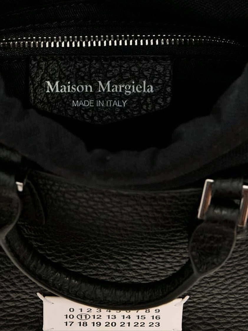 Textured Calf Leather Tote Bag With Drawstring Closure And Chain Strap