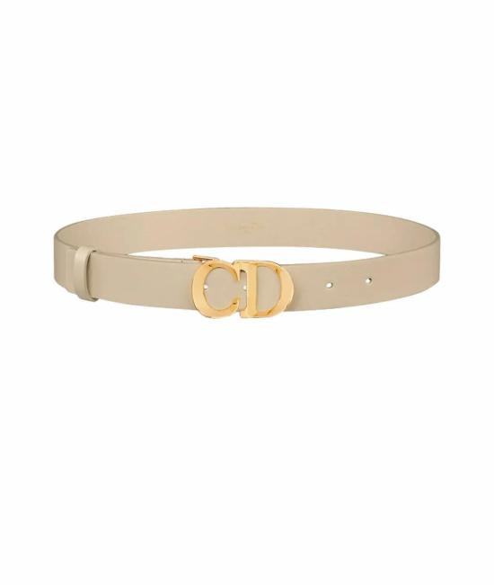 Calf Leather Belt with Polished Brass Buckle