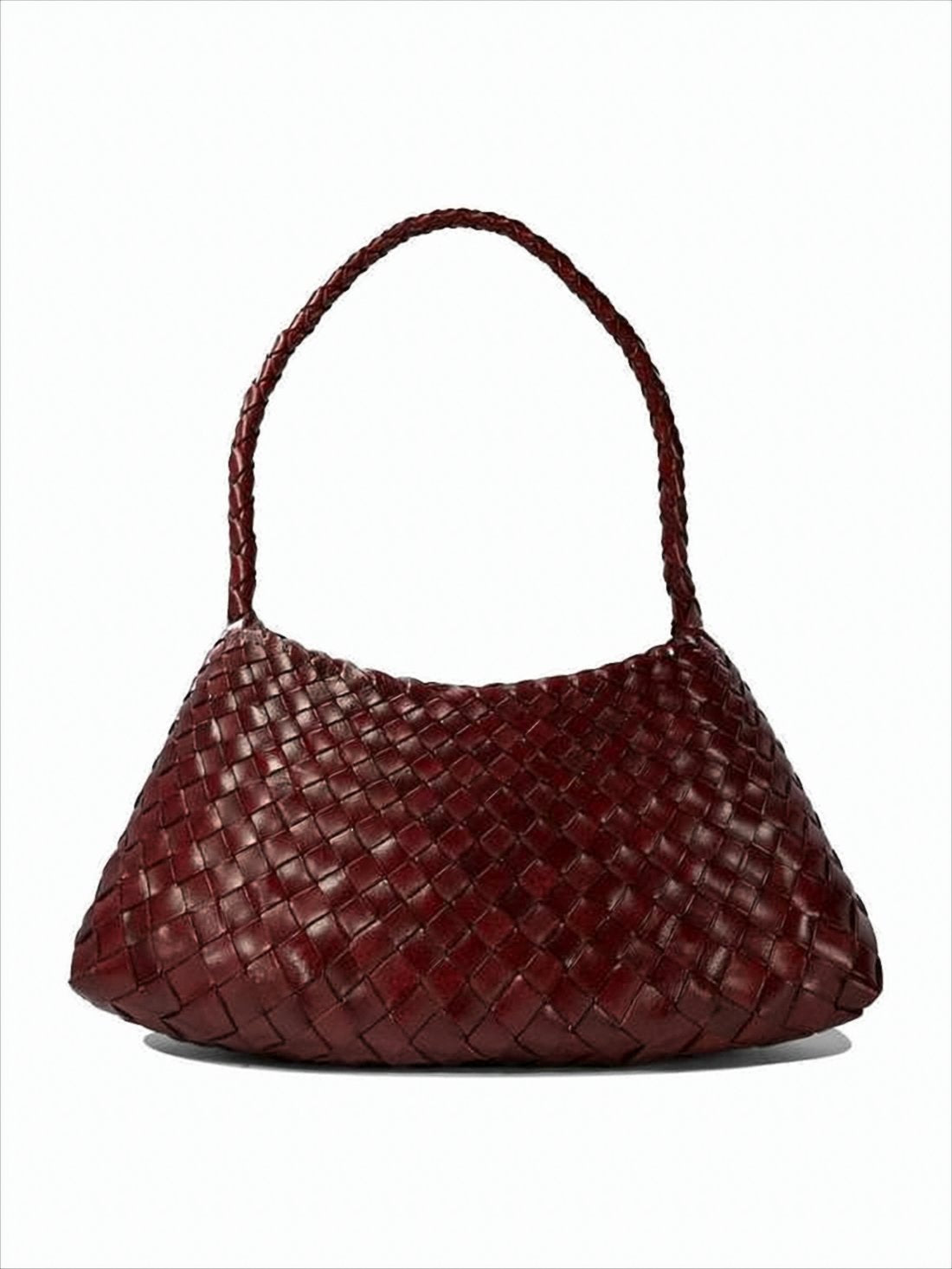 Mini Shoulder Bag with Woven Buffalo Leather Design