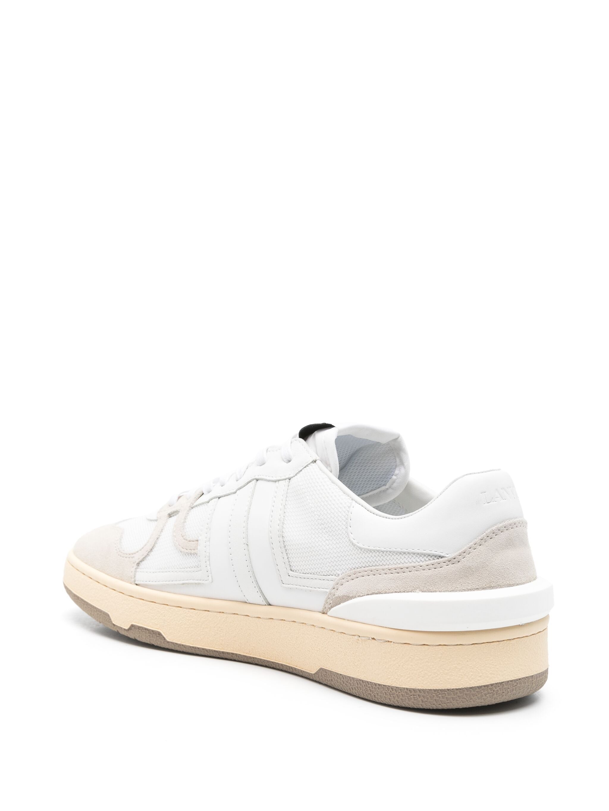 White Clay Sneakers Textured Panel Sneakers