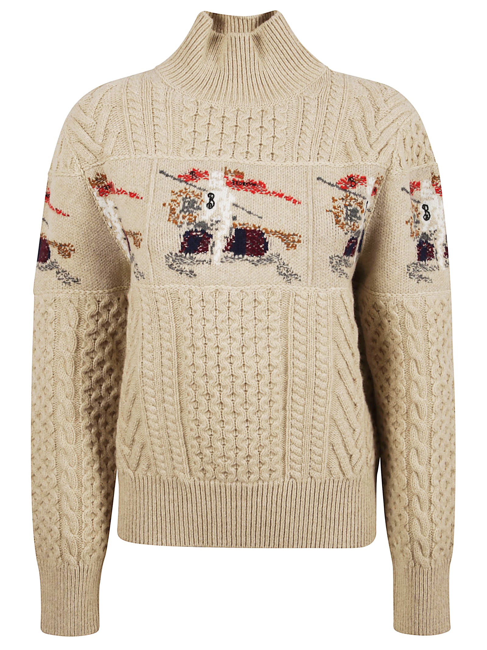 Heavyweight Aran-Knit Turtleneck Sweater