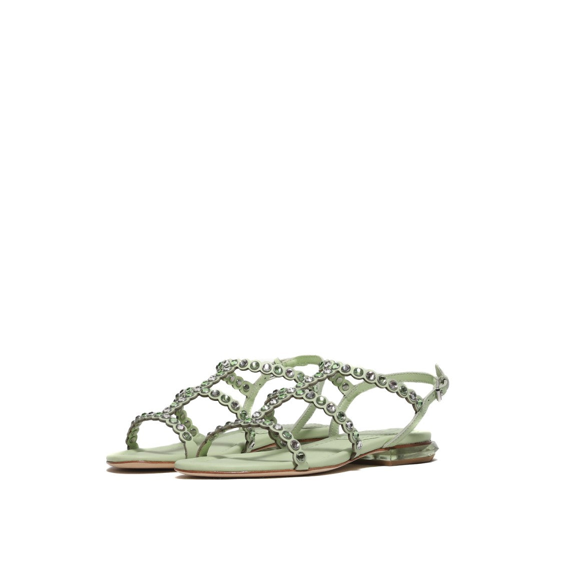 Saphir Model Sandal In Green Leather