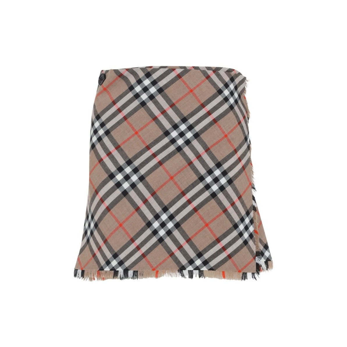 Plaid Skirt With Frayed Hem
