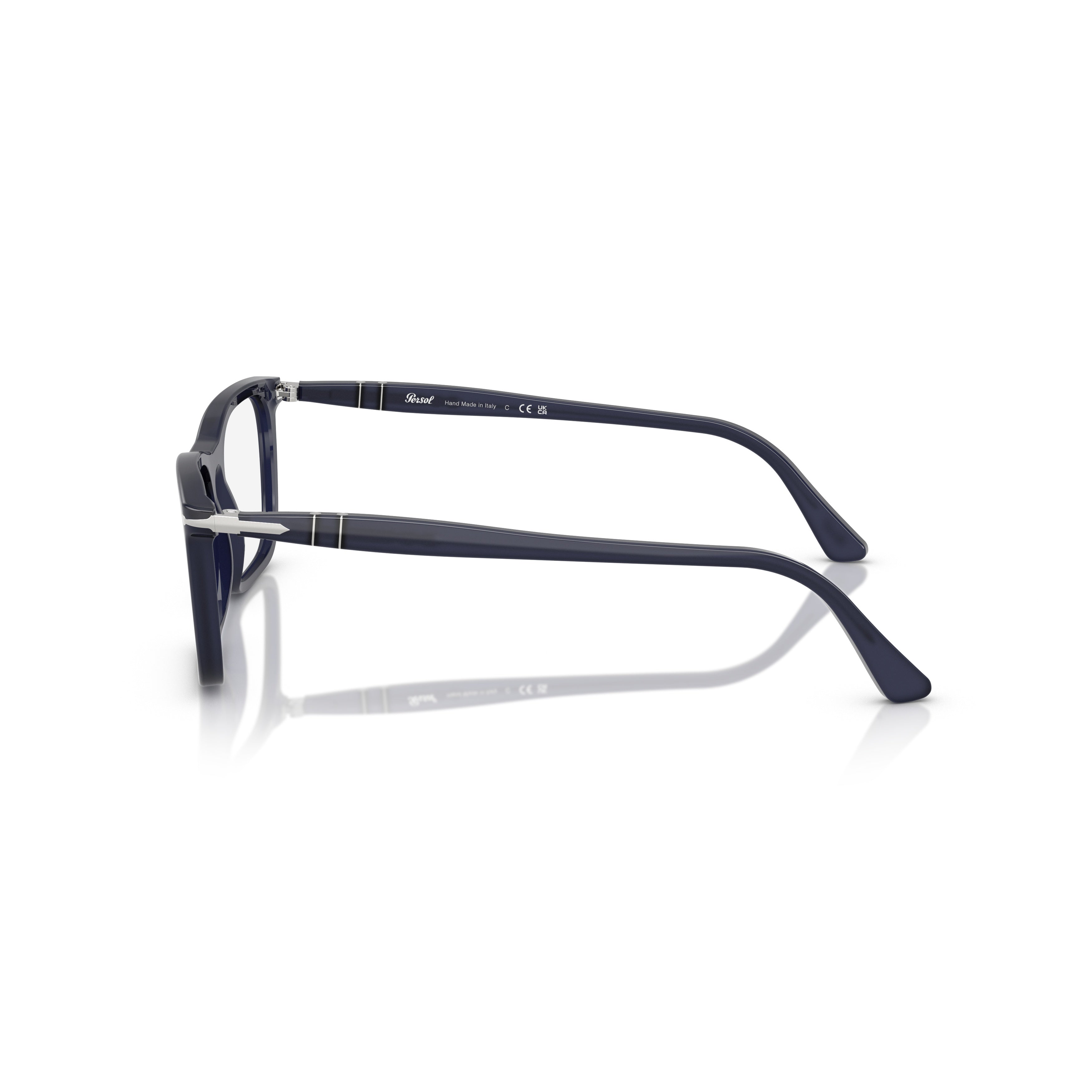 0po3358v Rectangular Acetate Eyeglasses with Subtle Metallic Details