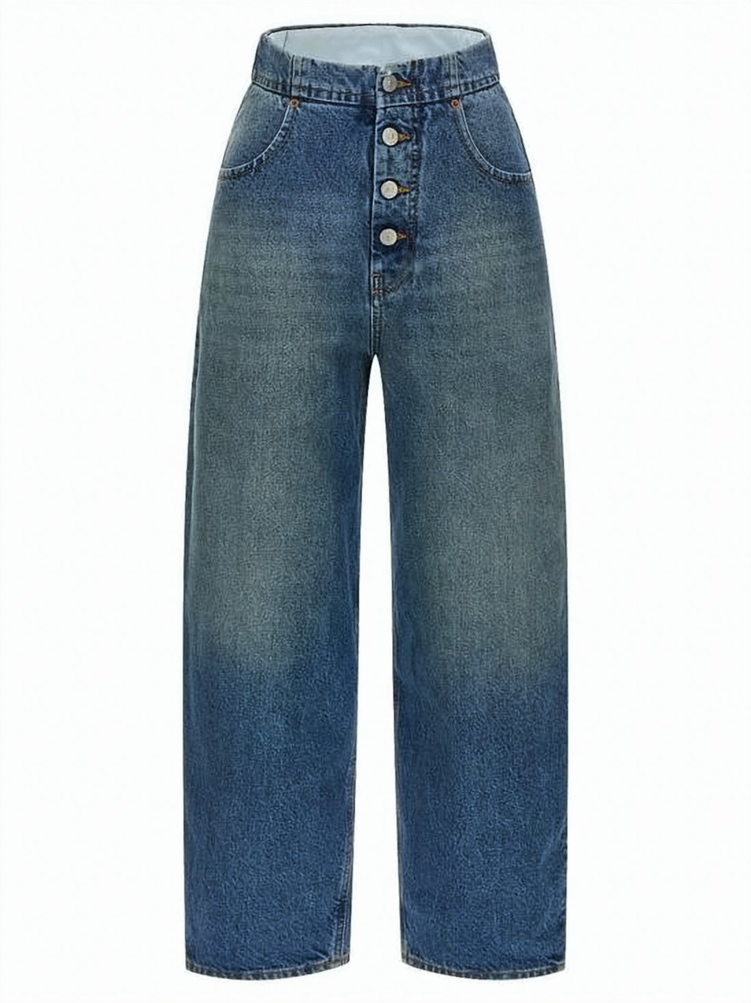 High-Waisted Denim Pants