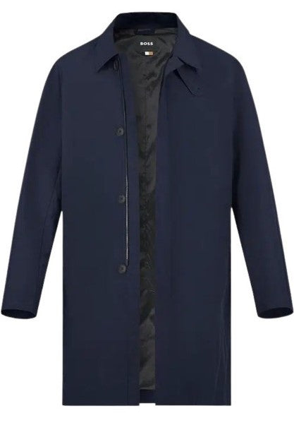 Blue Roll Collar Jacket