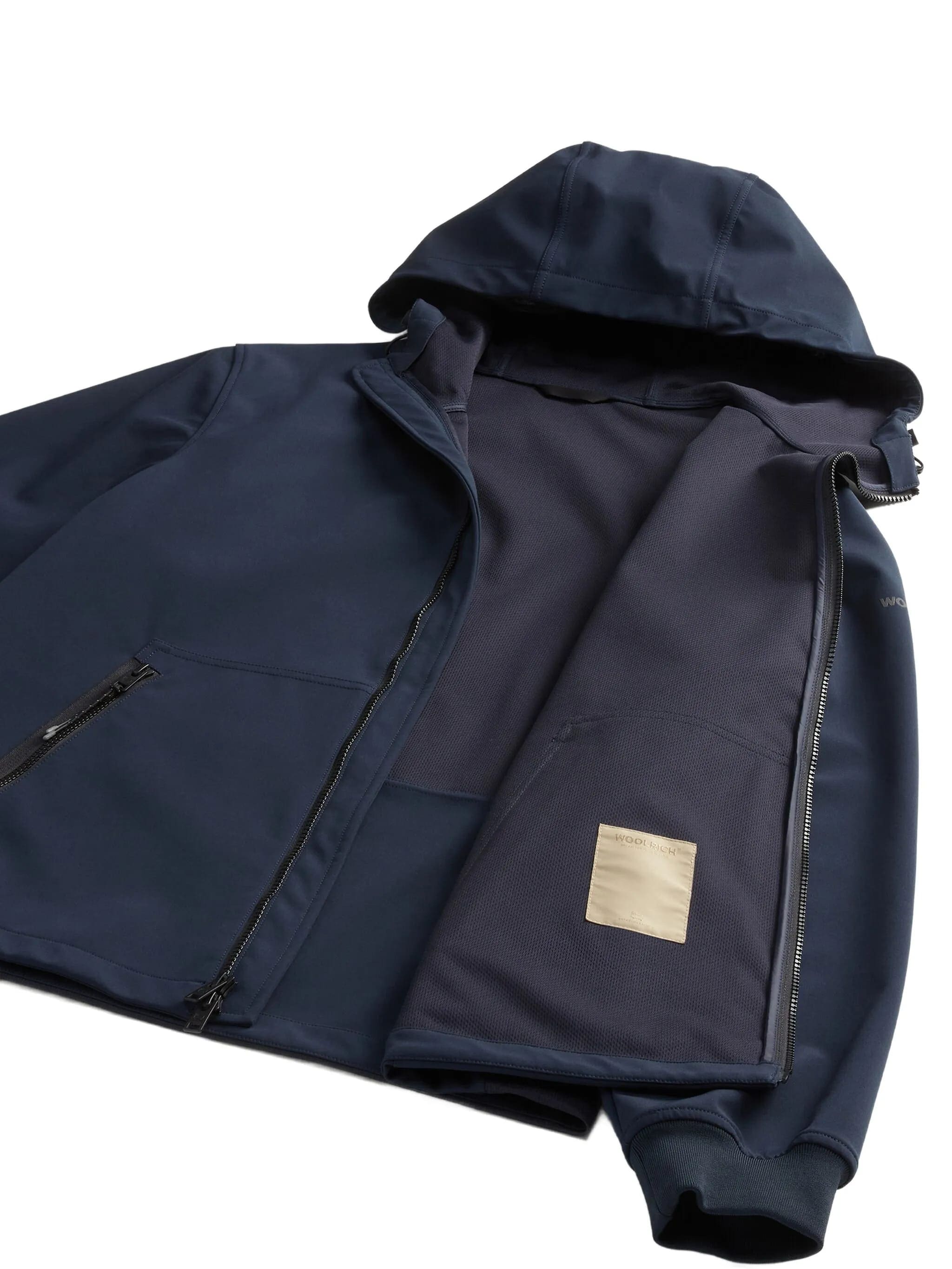 Blue Soft Shell Full Zip Hoodie