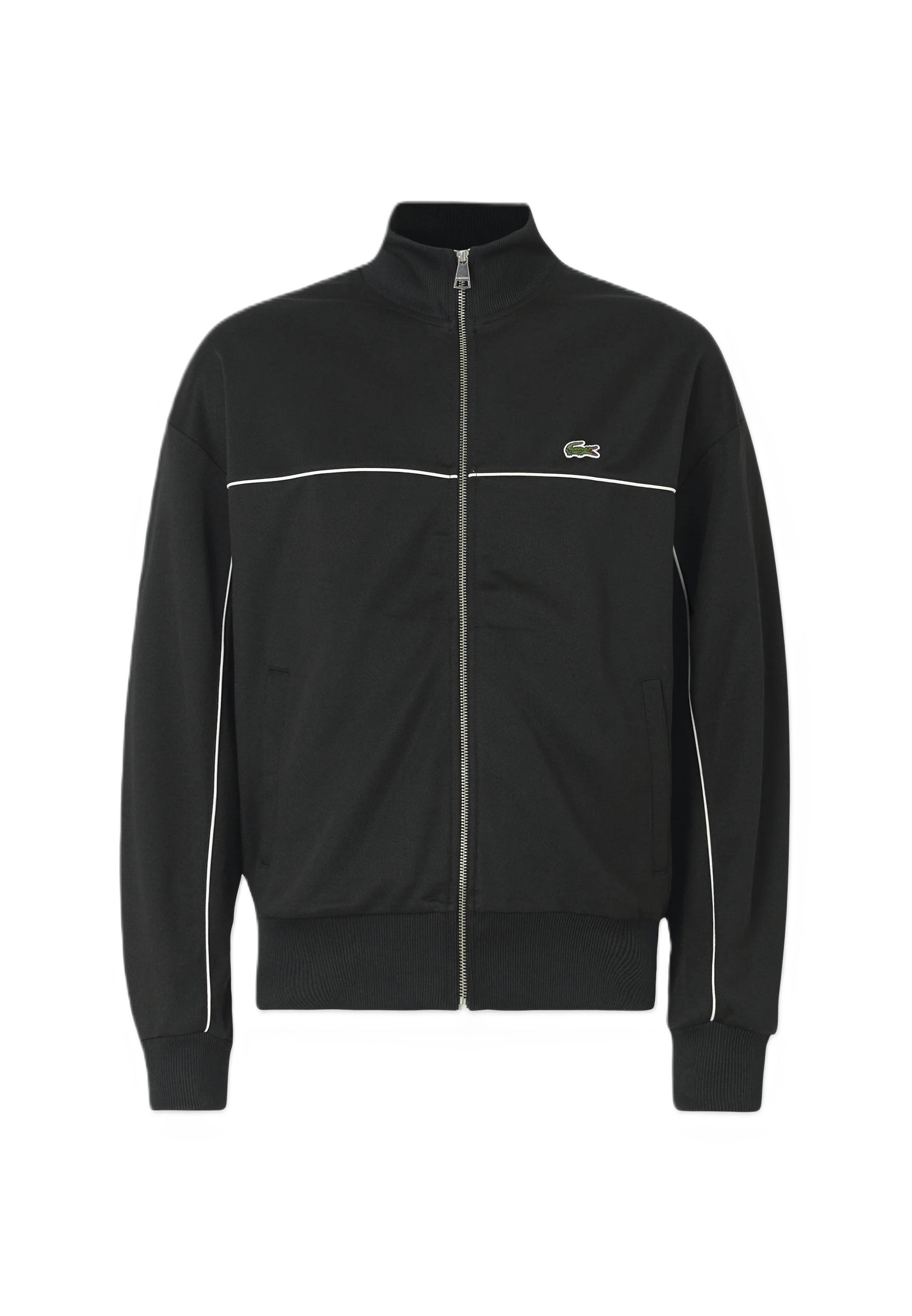 Black Cotton Zip Up Sweatshirt
