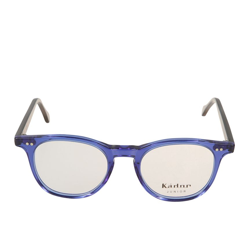 Kubino Translucent Blue Rounded Frame Sunglasses with Black Temples