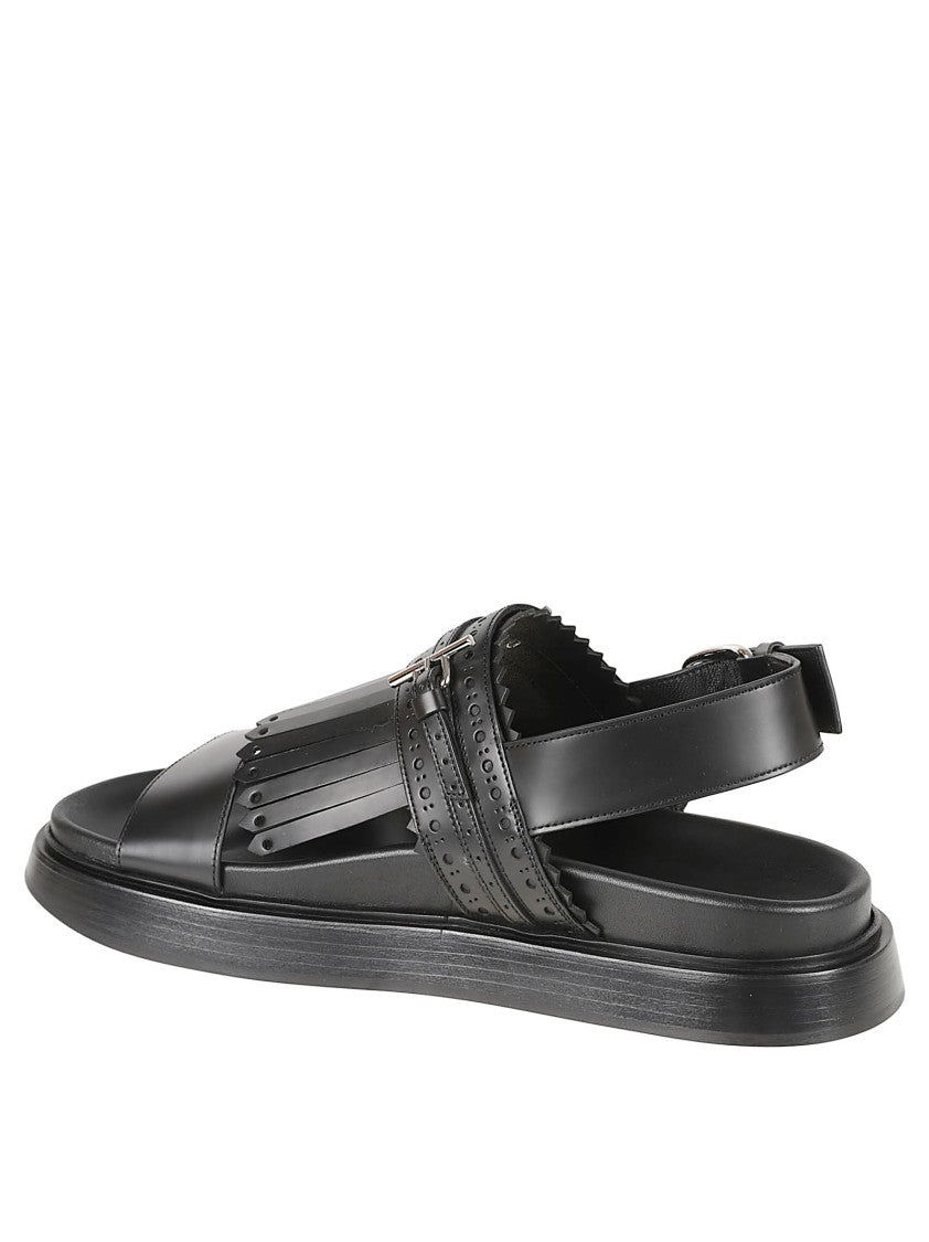Flat Sandals With Perforated Strap