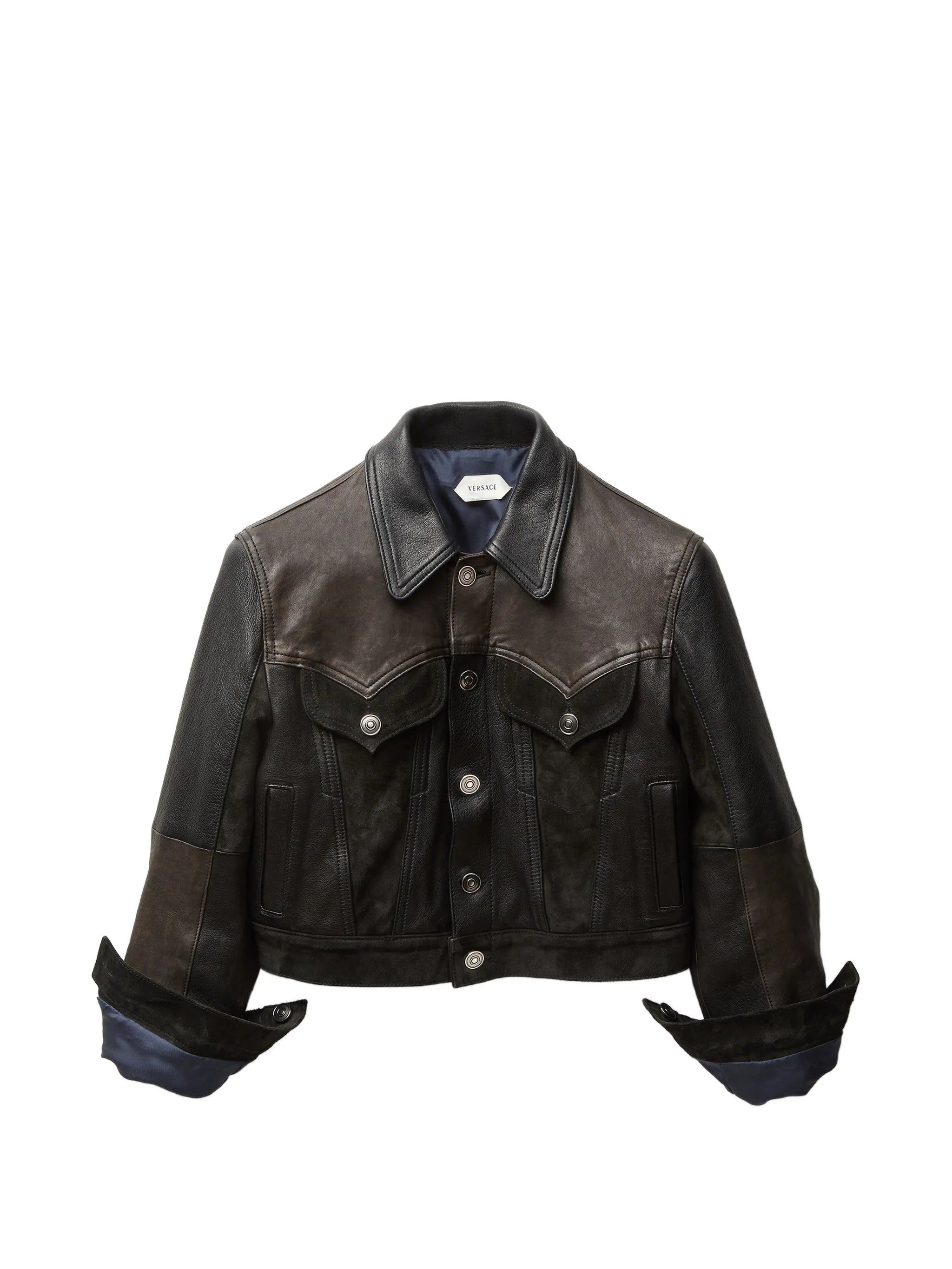 Dark Brown Patchwork Unit Mix Jacket