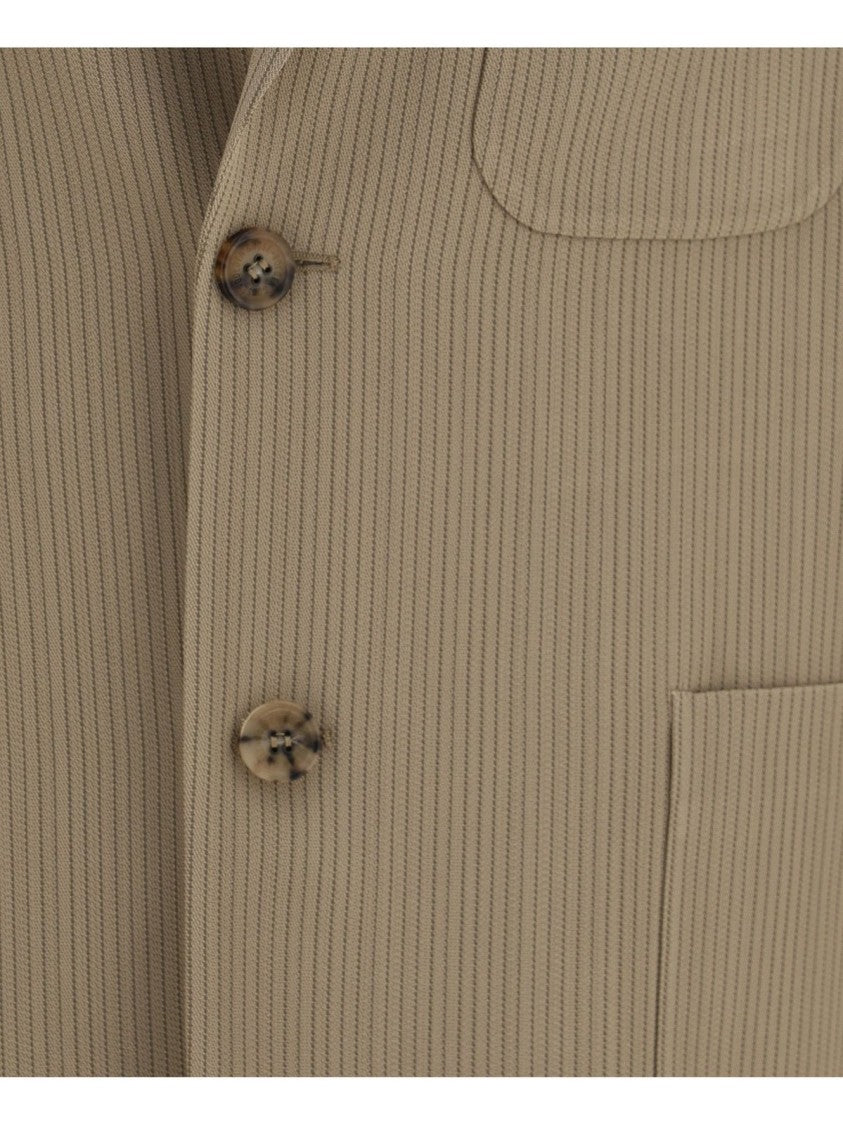 Structured Beige Jacket With Classic Design