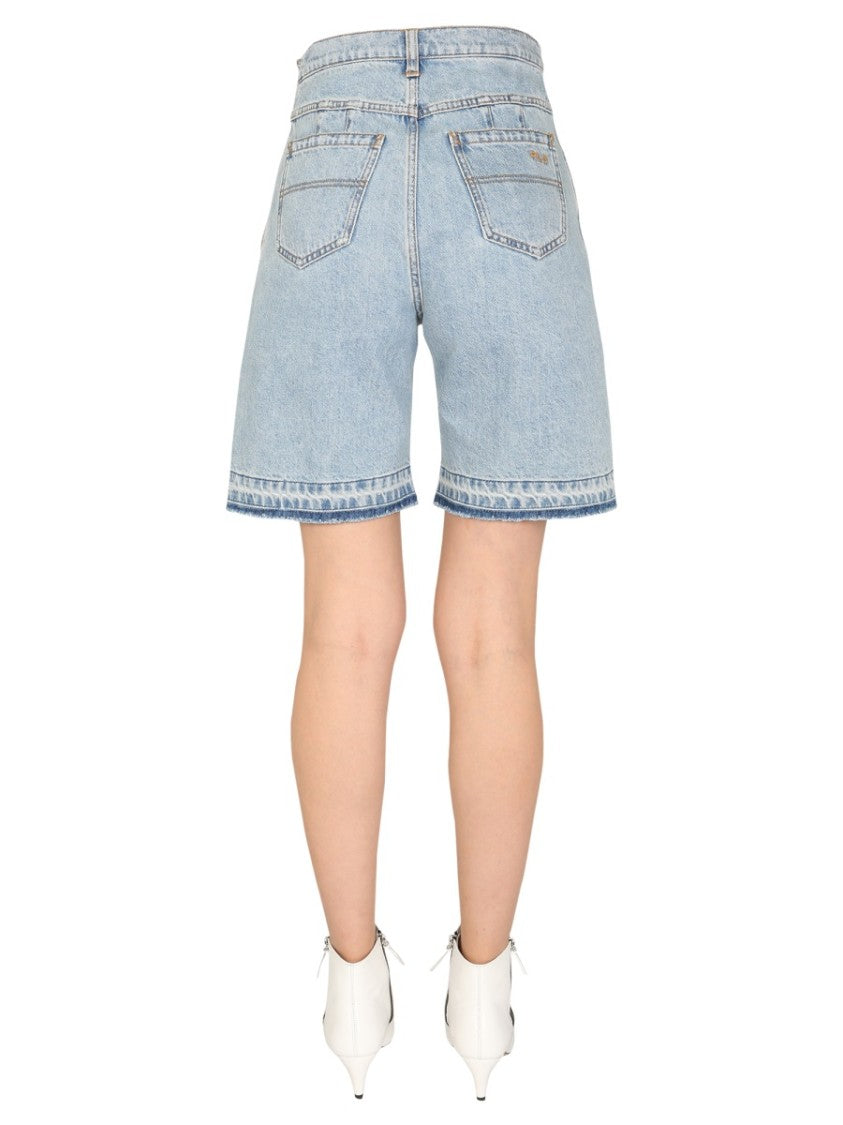 Light Wash Denim Bermuda Shorts