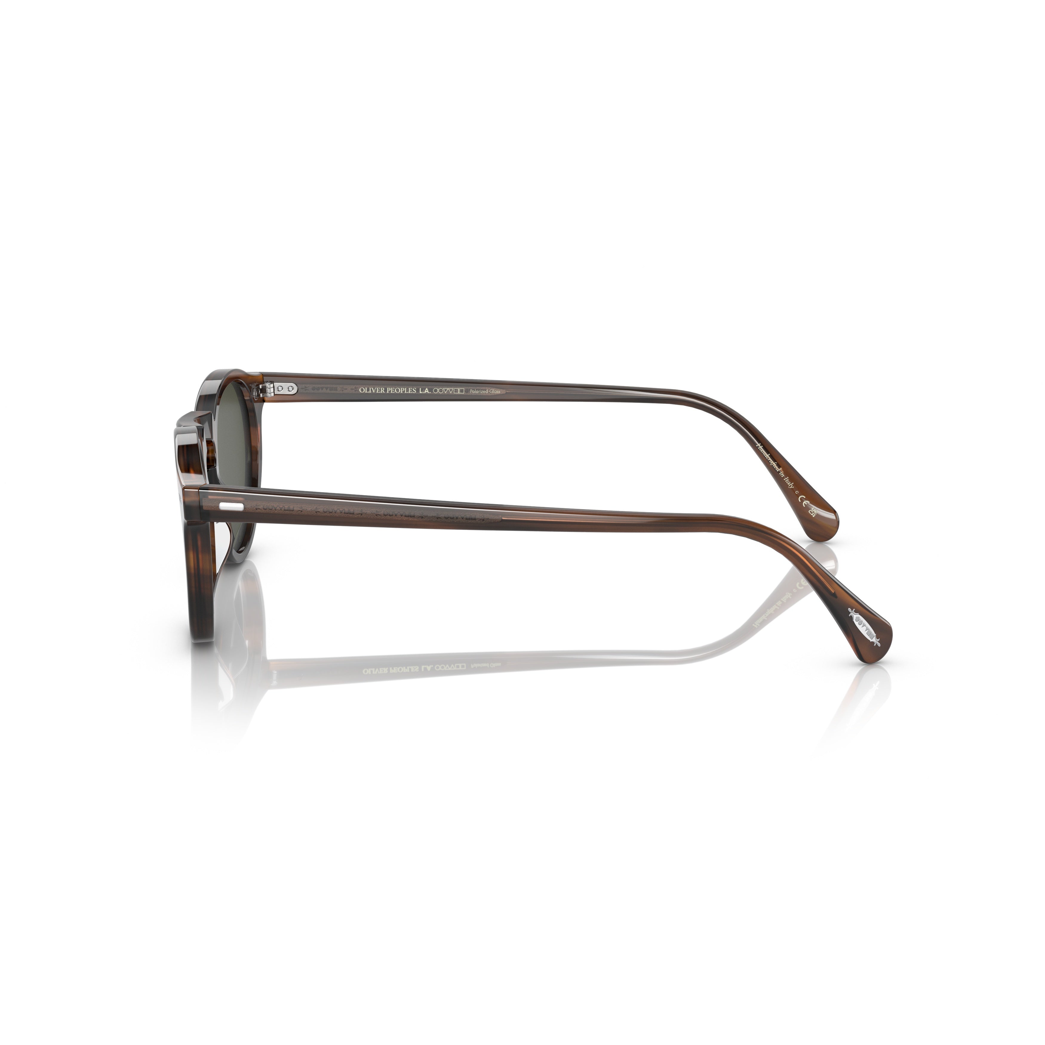 0ov5217s Tortoiseshell Acetate Round Sunglasses with Silver Accents