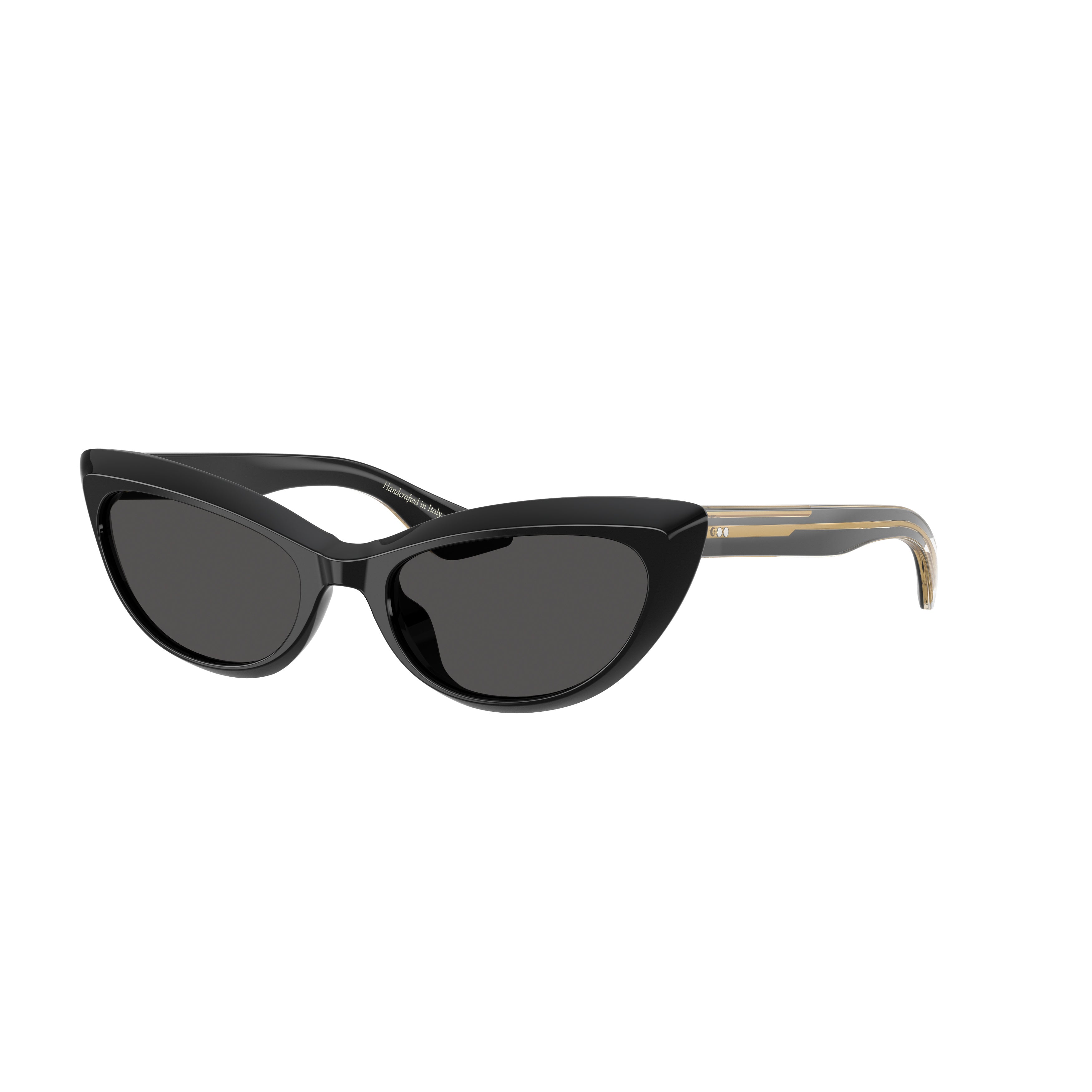 0ov5621su Cat-Eye Sunglasses with Glossy Black Acetate Frame