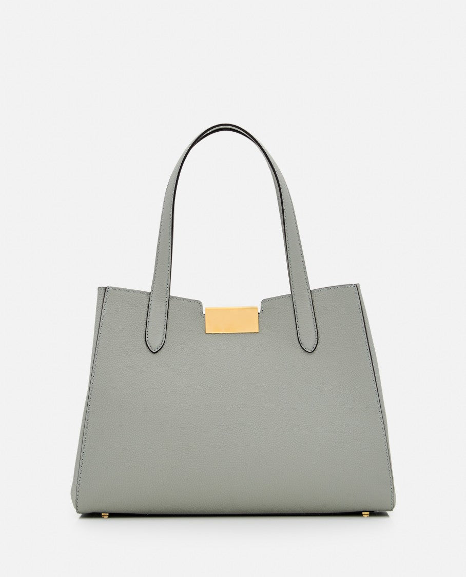 Two-Handle Leather Shoulder Bag