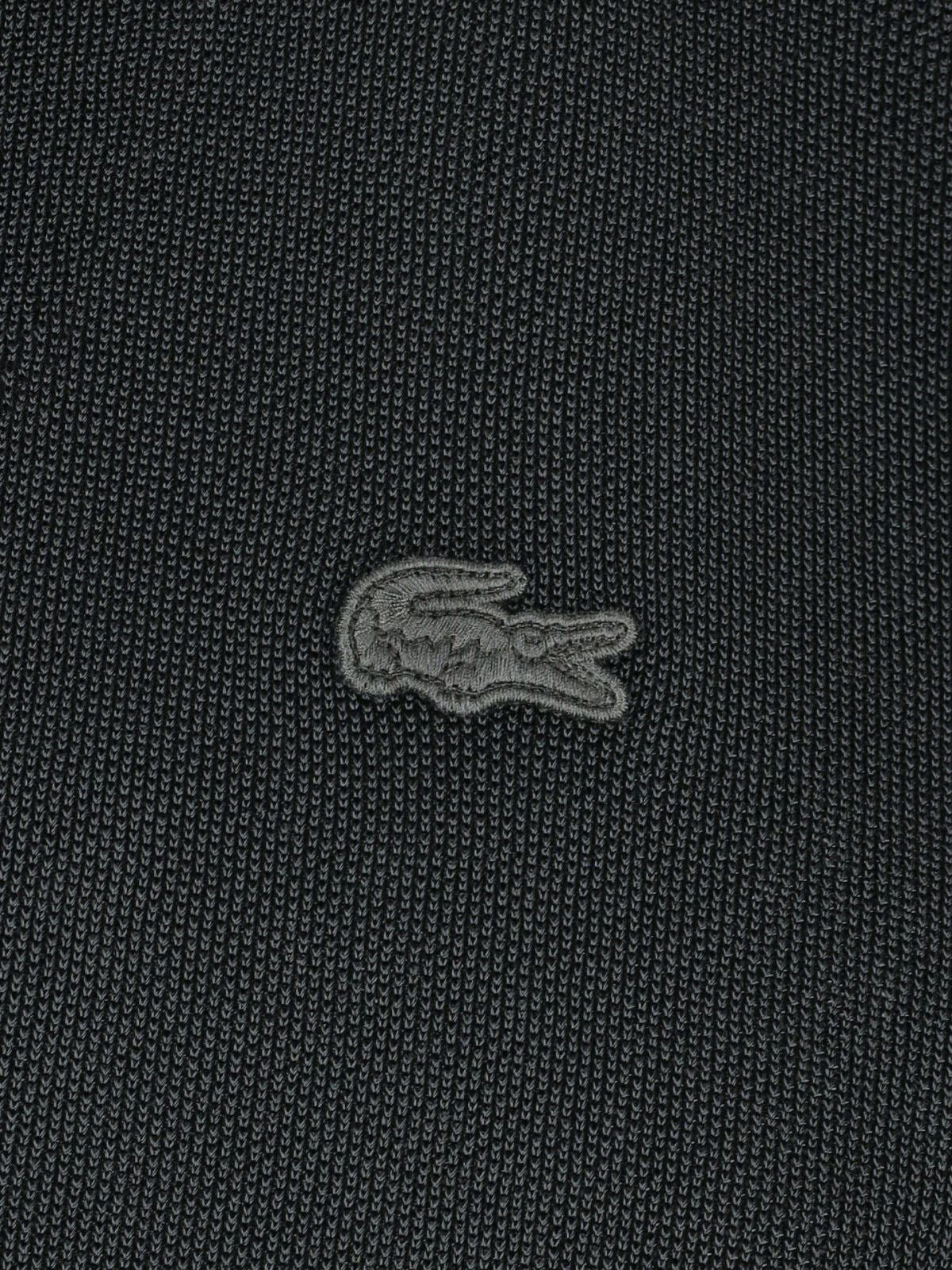 Black Semi-Transparent Pique Satin Polo Shirt