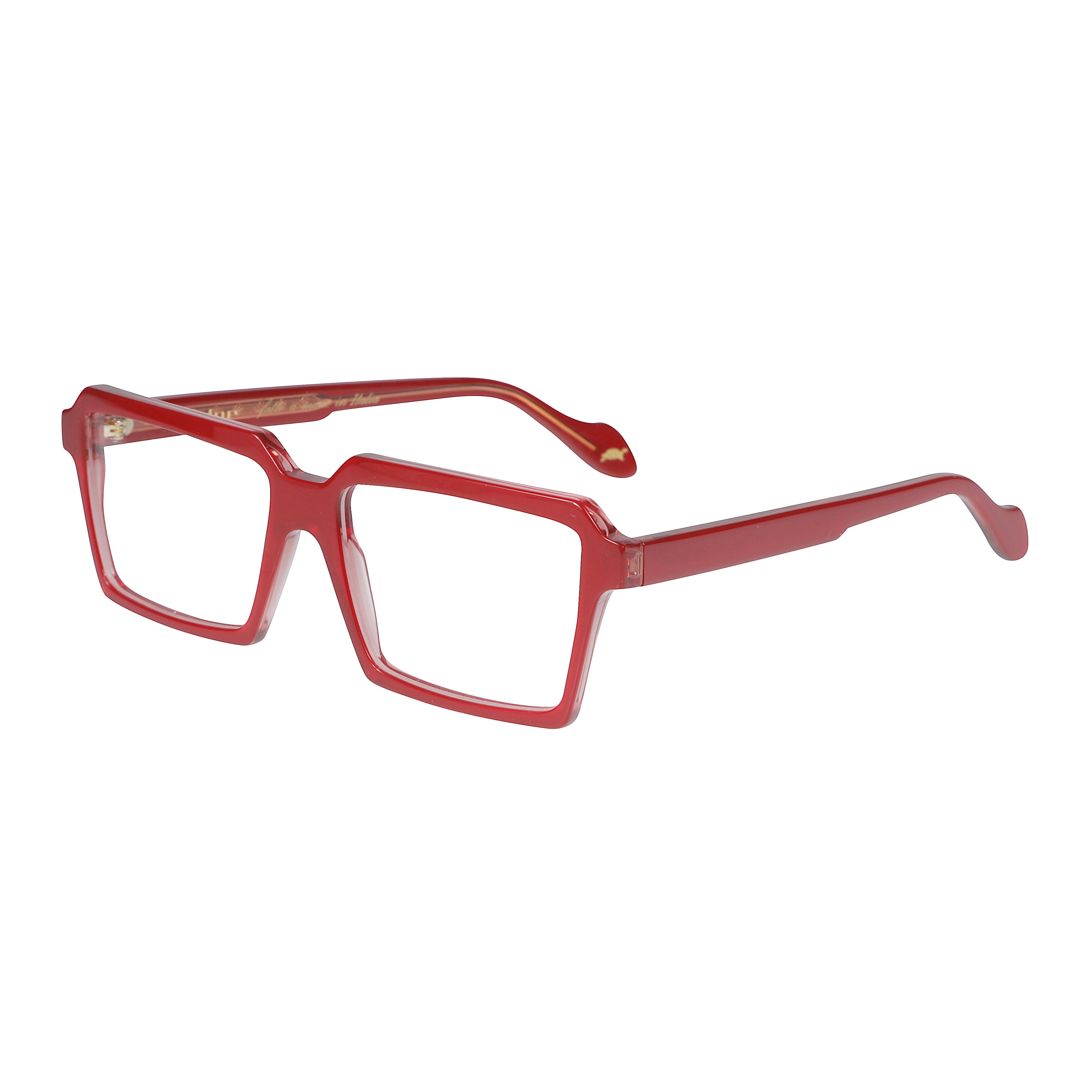Disko Light Geometric Square Frame Eyeglasses with Angular Bridge