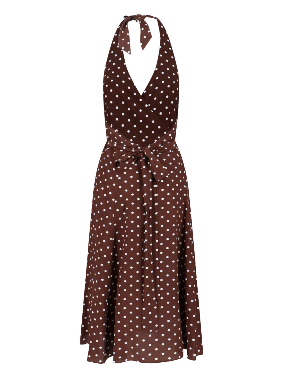 Maxi Polka Dot Dress – Brown