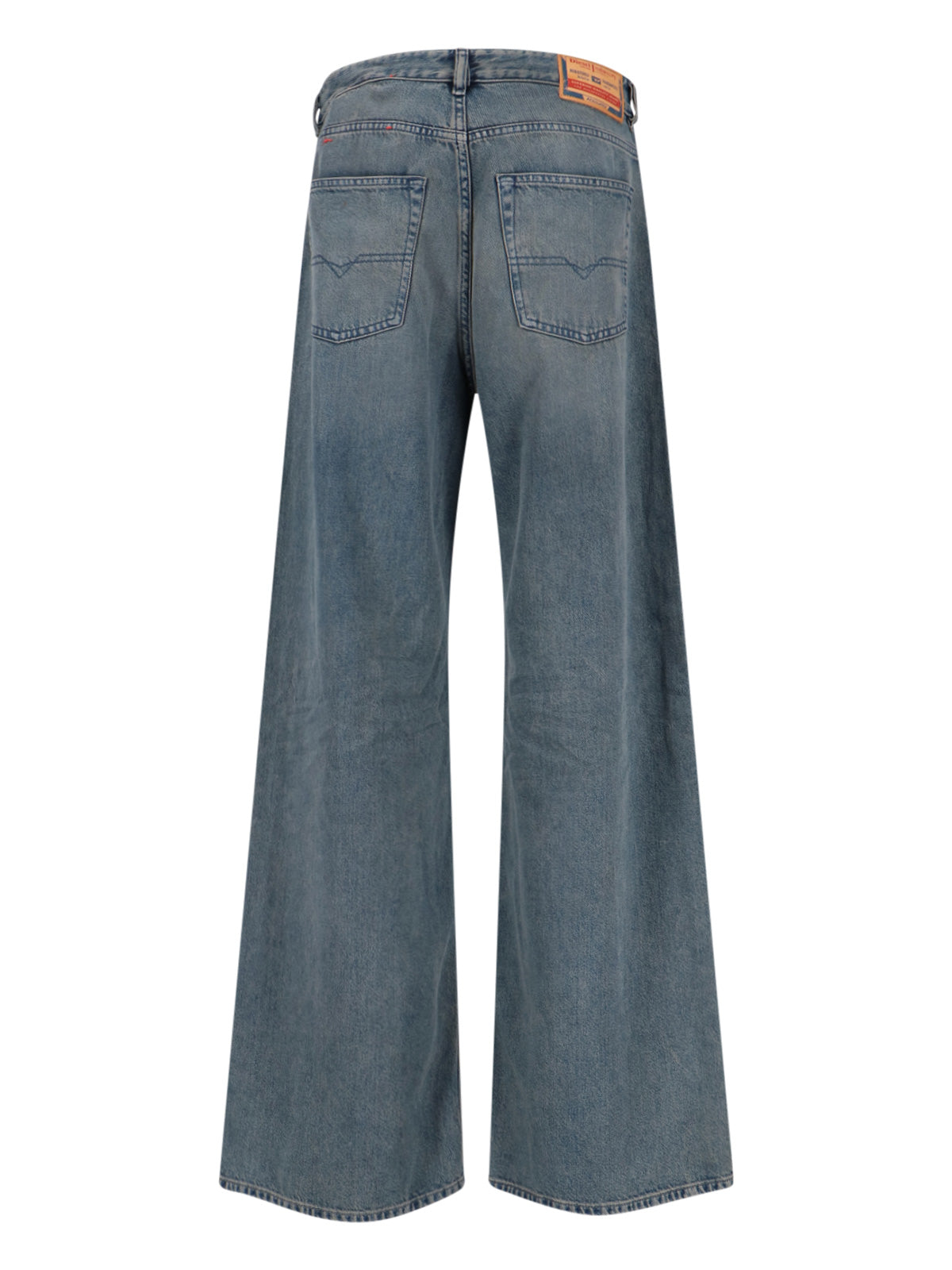Wide-Leg Jeans With Vintage-Inspired Wash And Classic Five-Pocket Design
