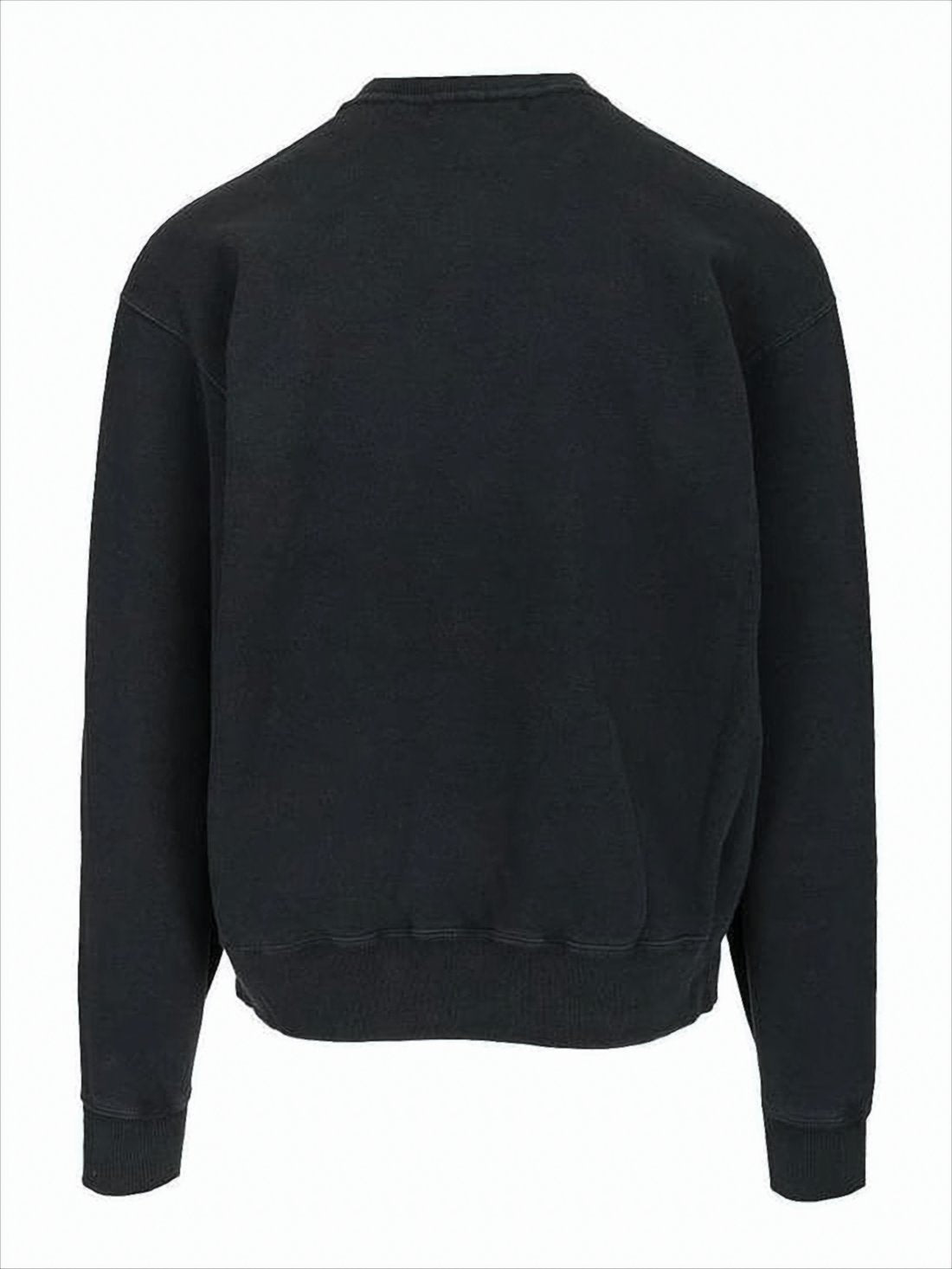 Black Long-Sleeve Sweatshirt with Bold Lettering