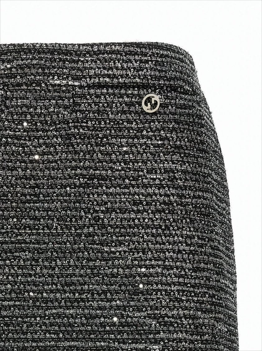 Textured Black Mini Skirt