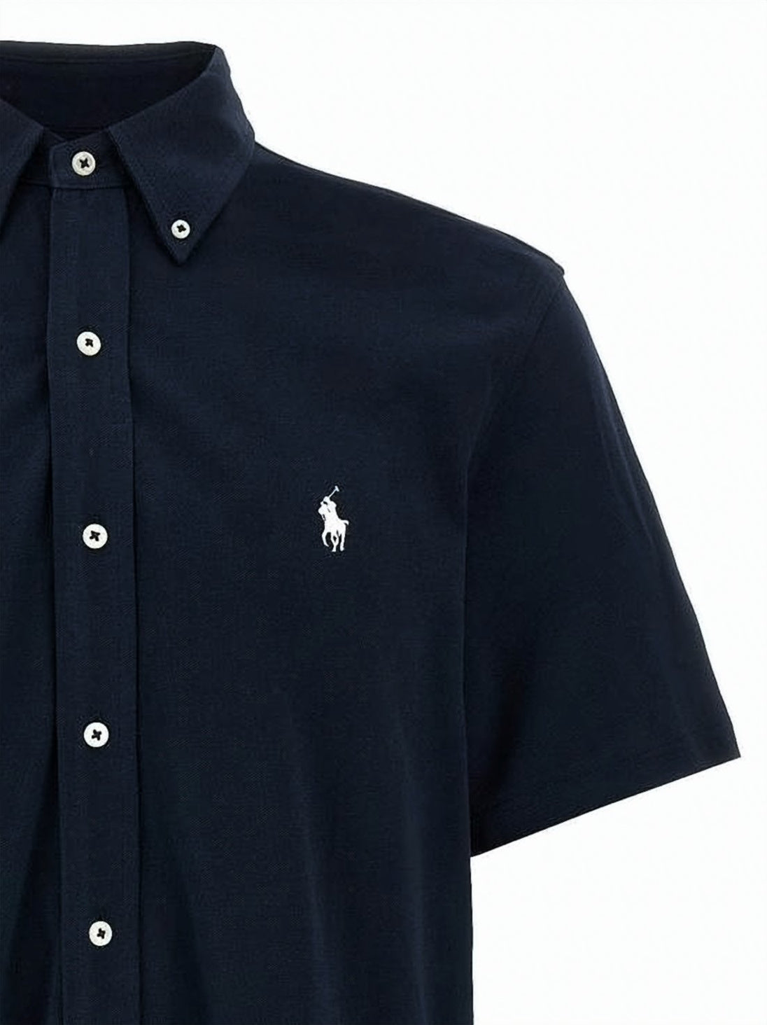 Short-Sleeved Button-Up Shirt with Classic Collar
