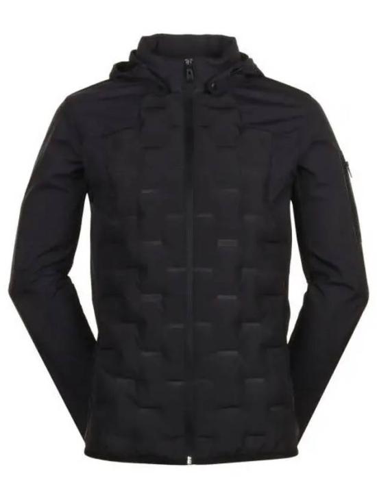 Contemporary Padded Jacket with Structured Quilted Design