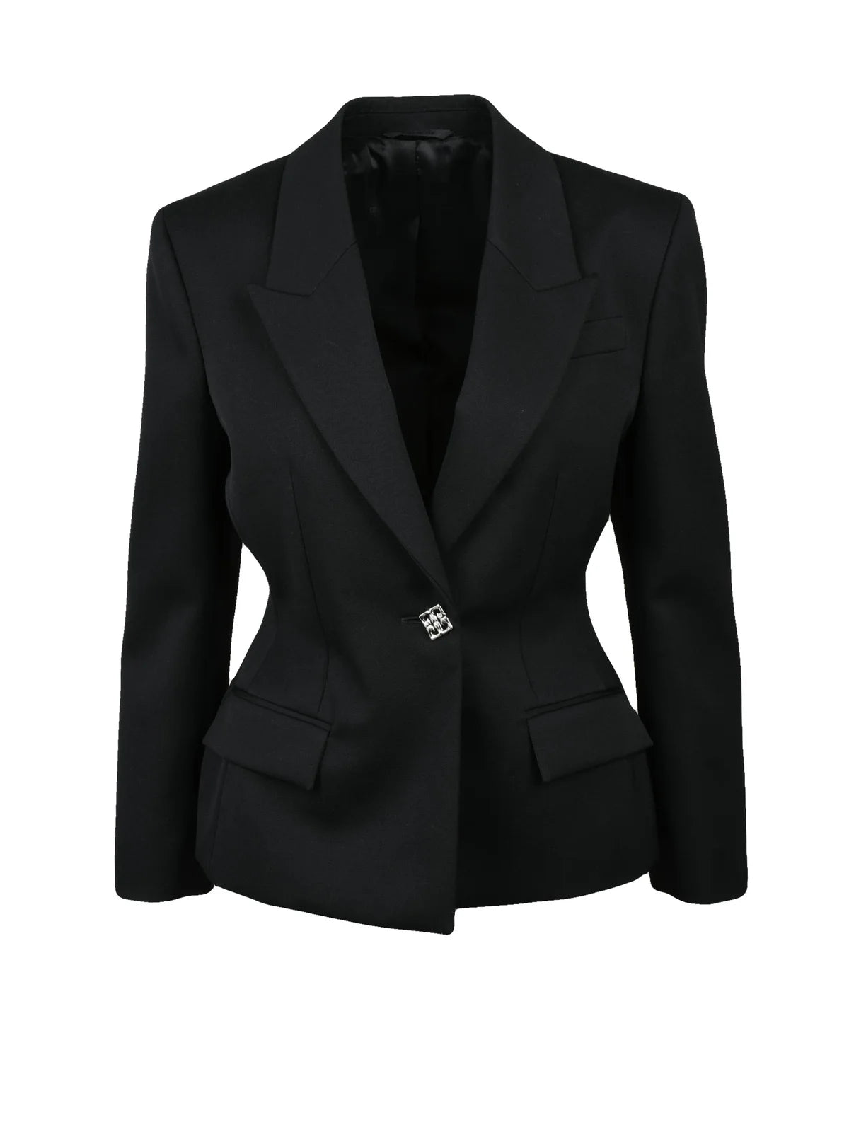 Fitted Virgin Wool Jacket - Black