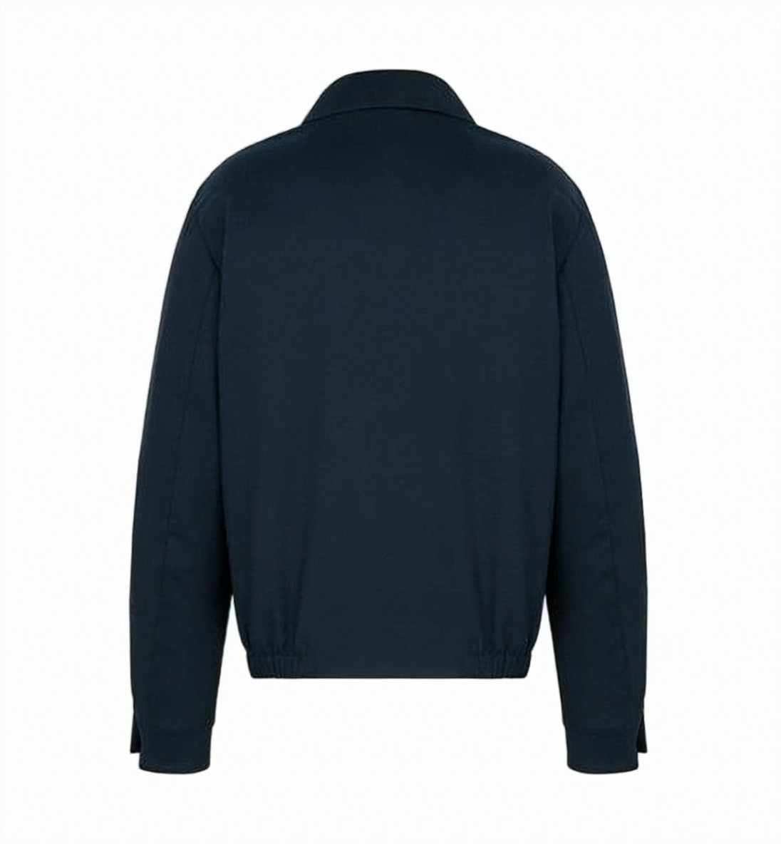 Minimalist Blue Wool Jacket with Elasticated Hem