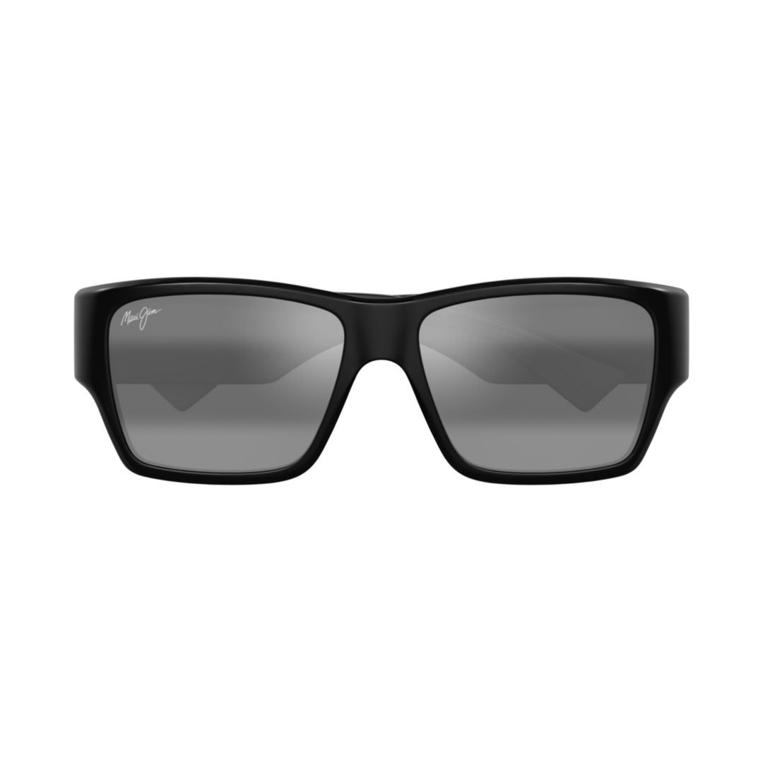 Kaolu Rectangular Black Sunglasses with Signature Logo