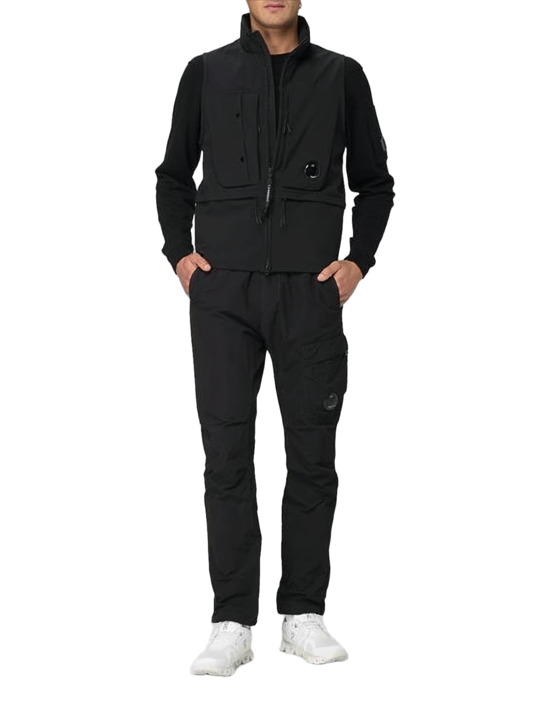 Modern Black Jacket with High Collar